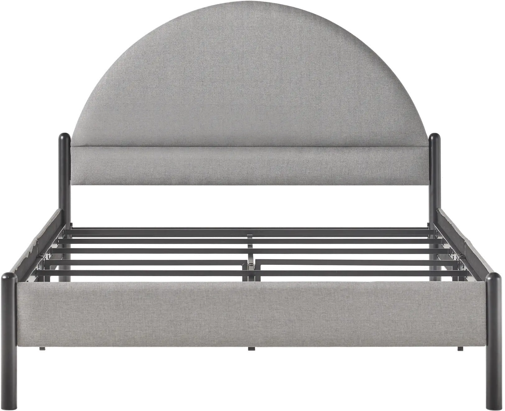 GASB5CGY Gastonia Queen Gray Upholstered Bed with Arched Headboard-1
