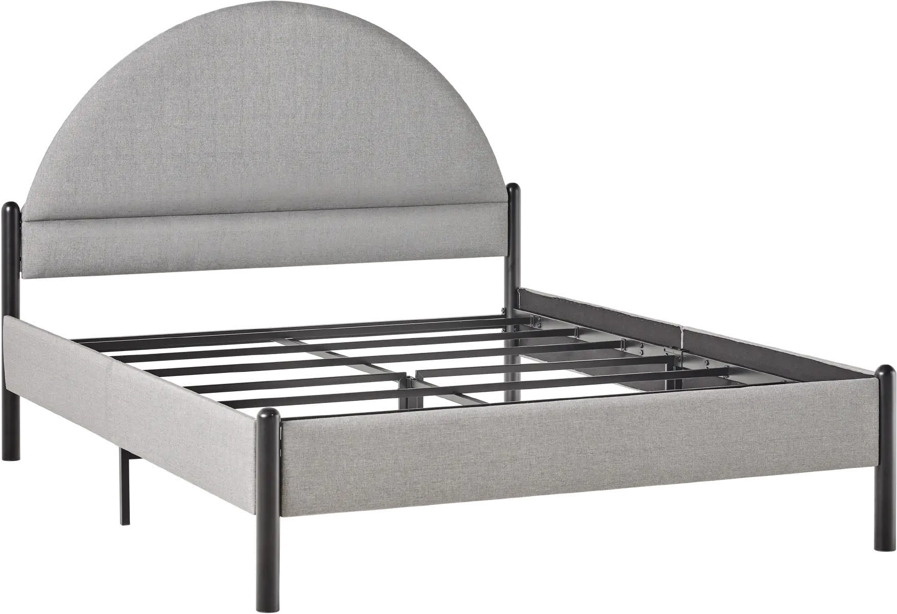 GASB5CGY Gastonia Queen Gray Upholstered Bed with Arched Headboard-3