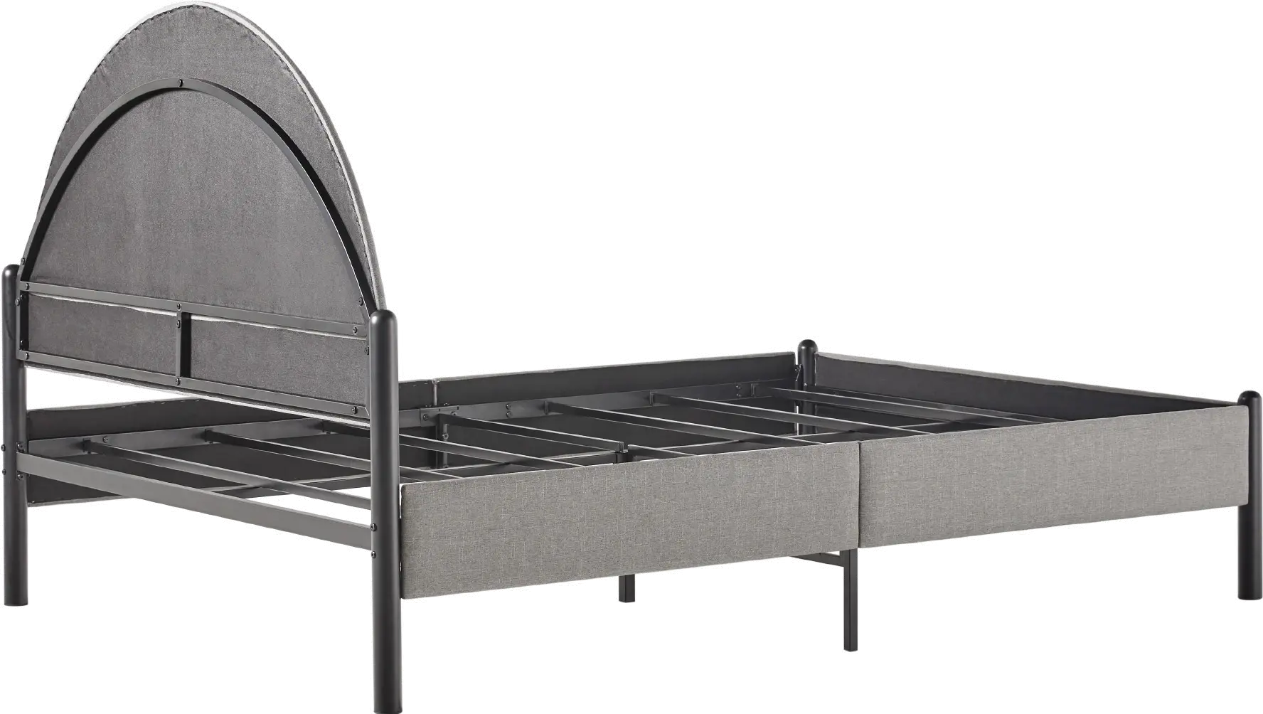 GASB5CGY Gastonia Queen Gray Upholstered Bed with Arched Headboard-4