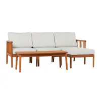 GCIROD4PSECBR Circa Brown and Light Gray Outdoor 4 Piece Sectional