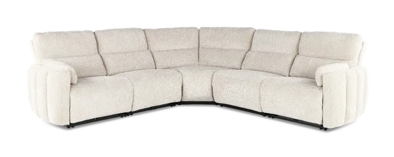 Modesto Buttercream 5-Piece Power Reclining Sectional