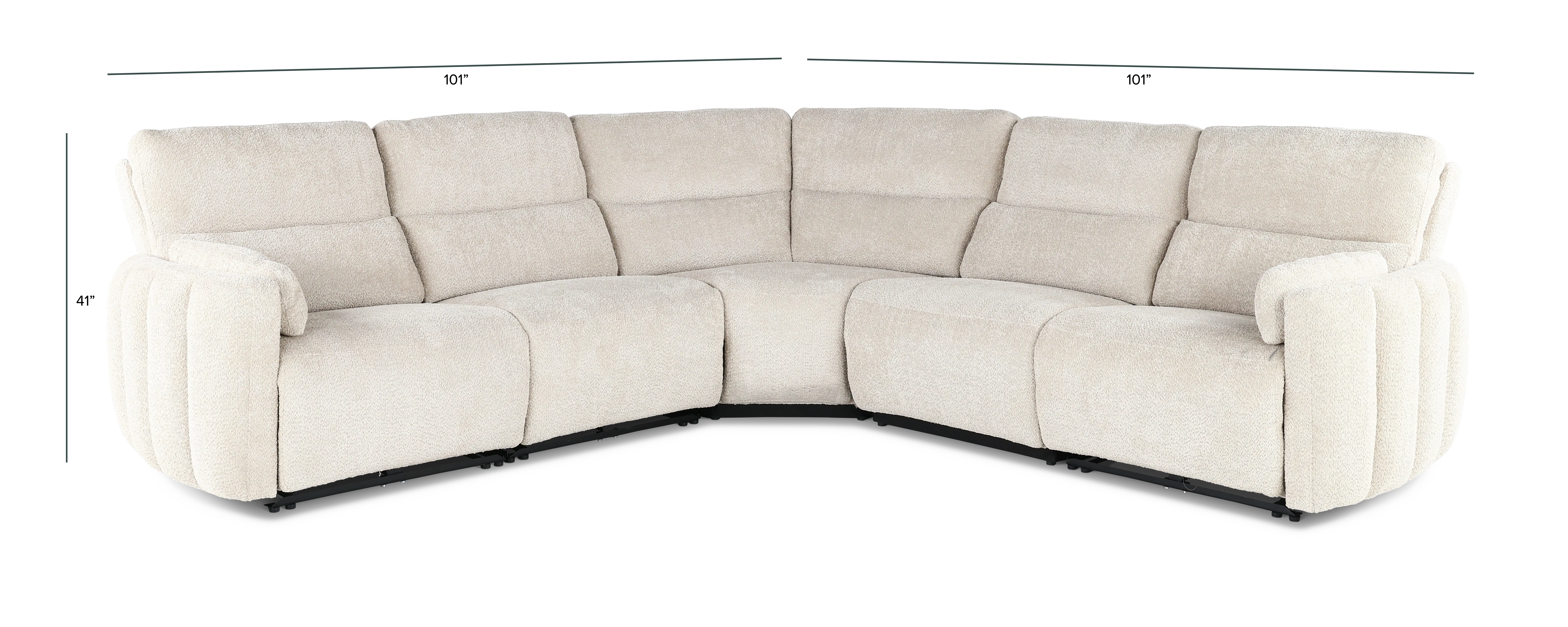 Modesto Buttercream 5-Piece Power Reclining Sectional-3