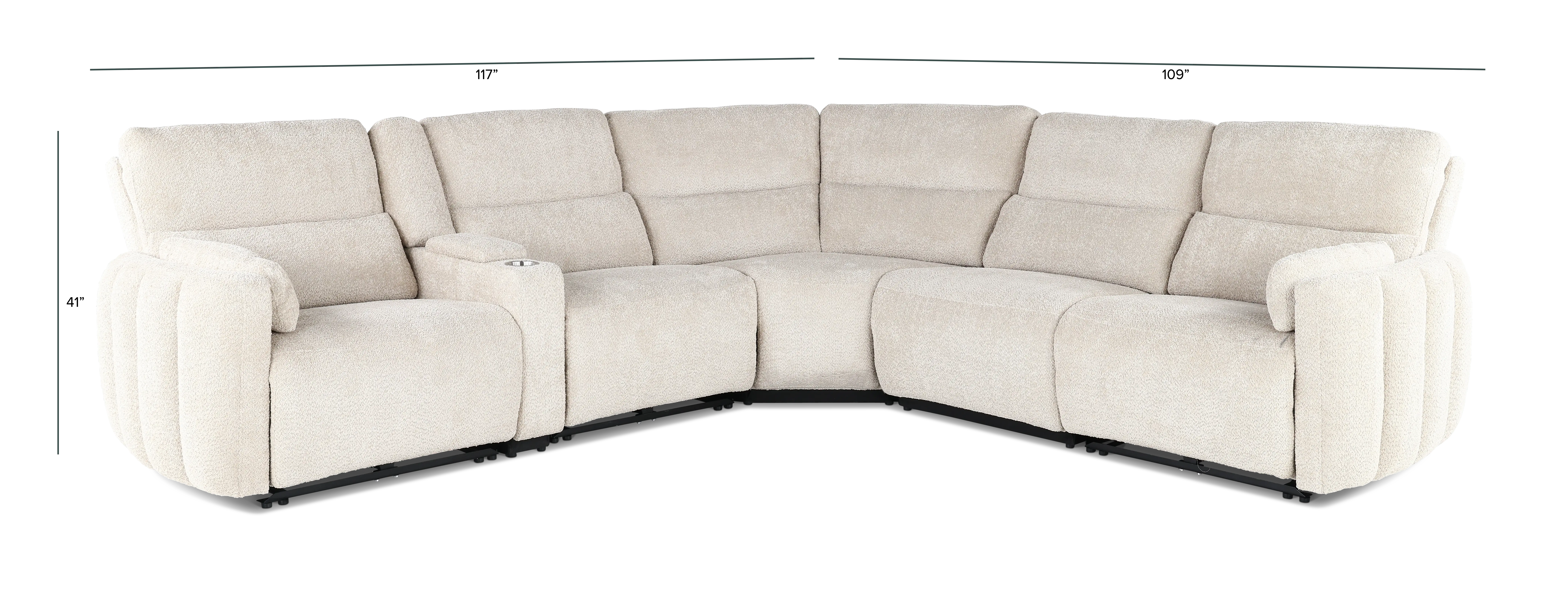 Modesto Buttercream 6-Piece Power Reclining Sectional-3