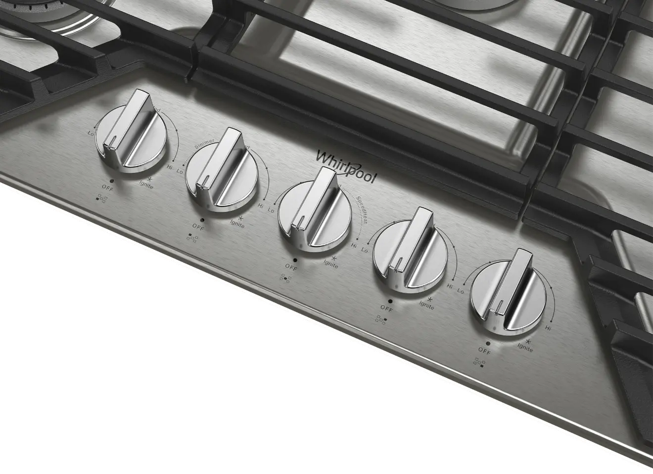 WCGK5036PS Whirlpool 36  Gas Cooktop with EZ-2-Lift™ Hinged Cast-Iron Grates - Stainless Steel-7