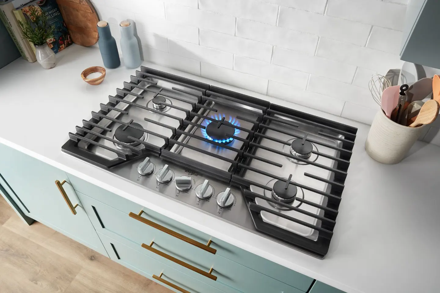 WCGK5036PS Whirlpool 36  Gas Cooktop with EZ-2-Lift™ Hinged Cast-Iron Grates - Stainless Steel-9