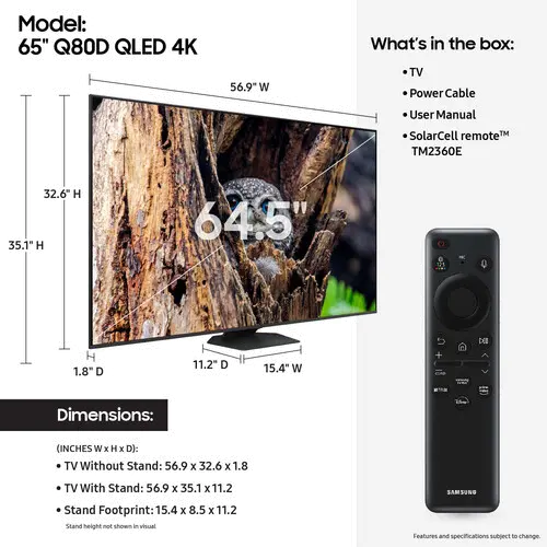 QN65Q80DAFXZA Samsung 65  Q80D 4K HDR Smart QLED TV-5