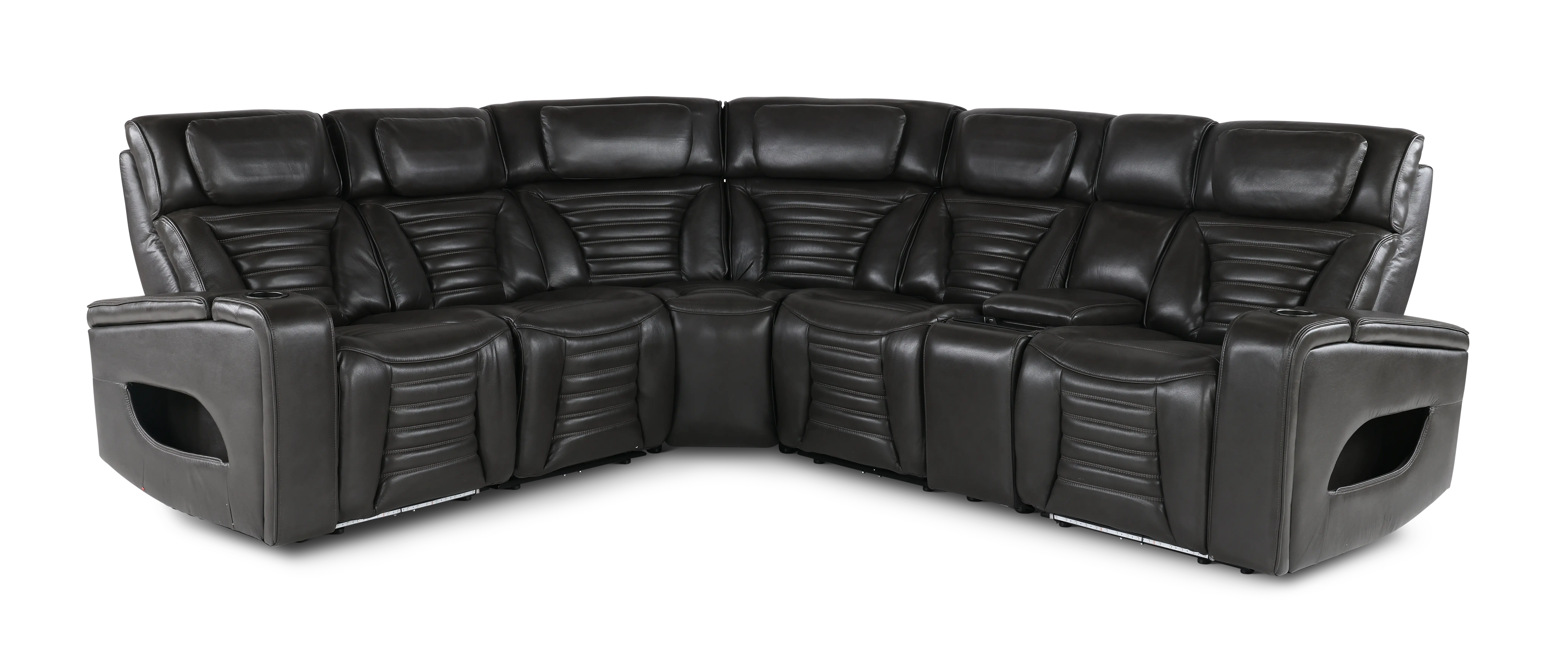 Transformer Dark Gray 6 Piece Zero-Gravity Power Reclining Sectional-1