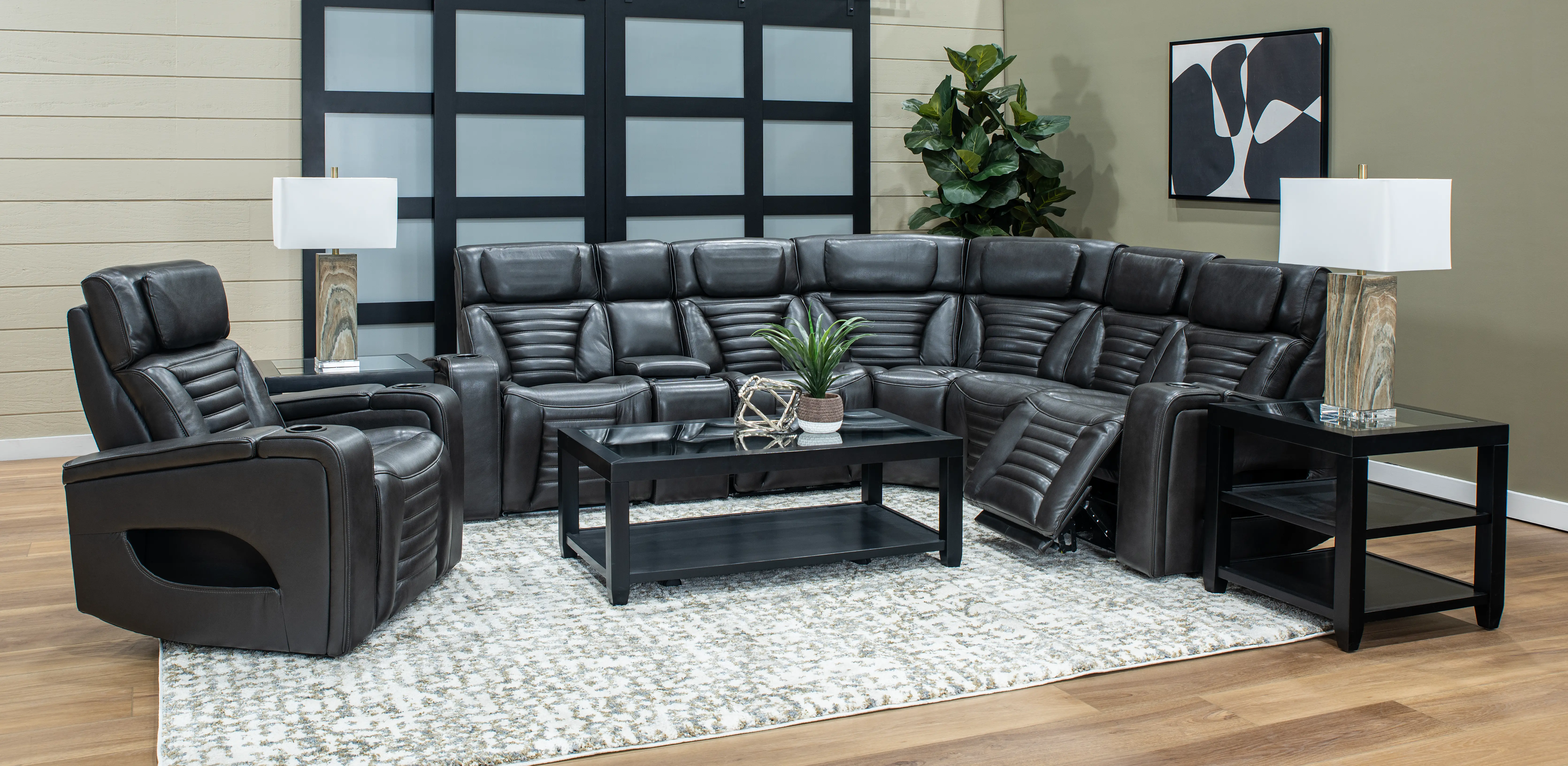 Transformer Dark Gray 6 Piece Zero-Gravity Power Reclining Sectional-2