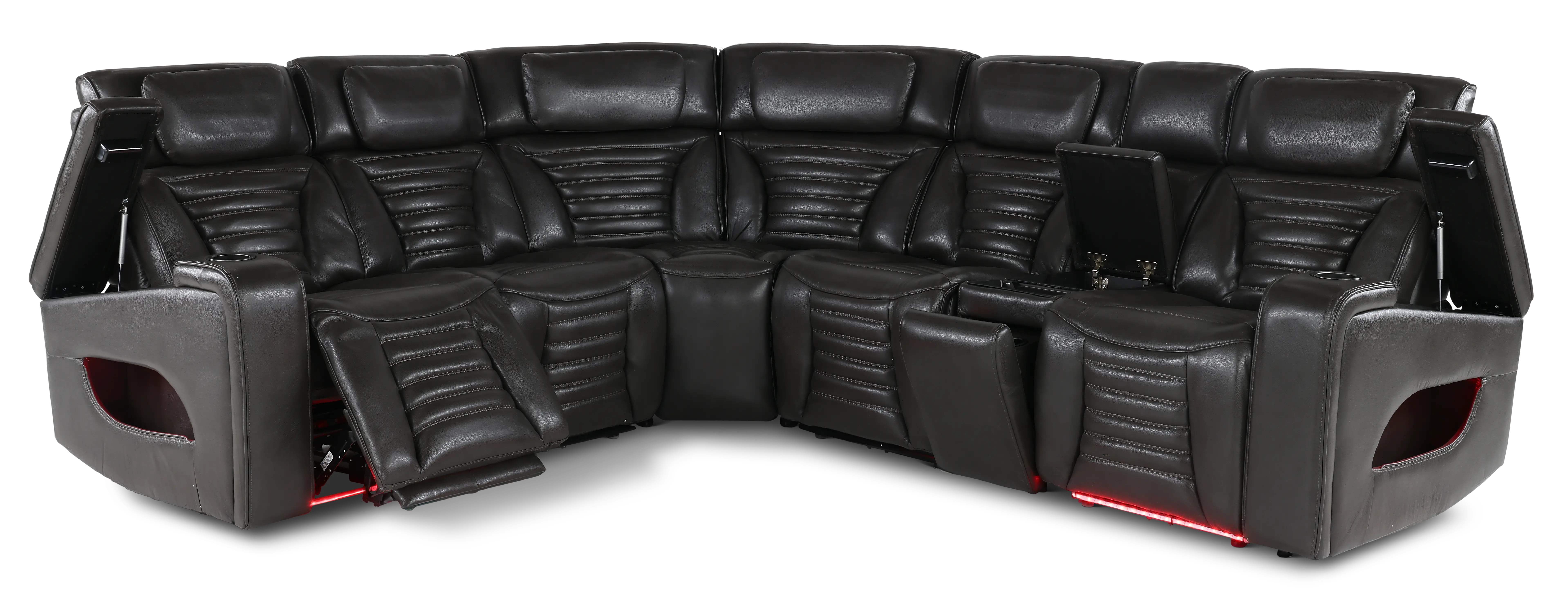 Transformer Dark Gray 6 Piece Zero-Gravity Power Reclining Sectional-4
