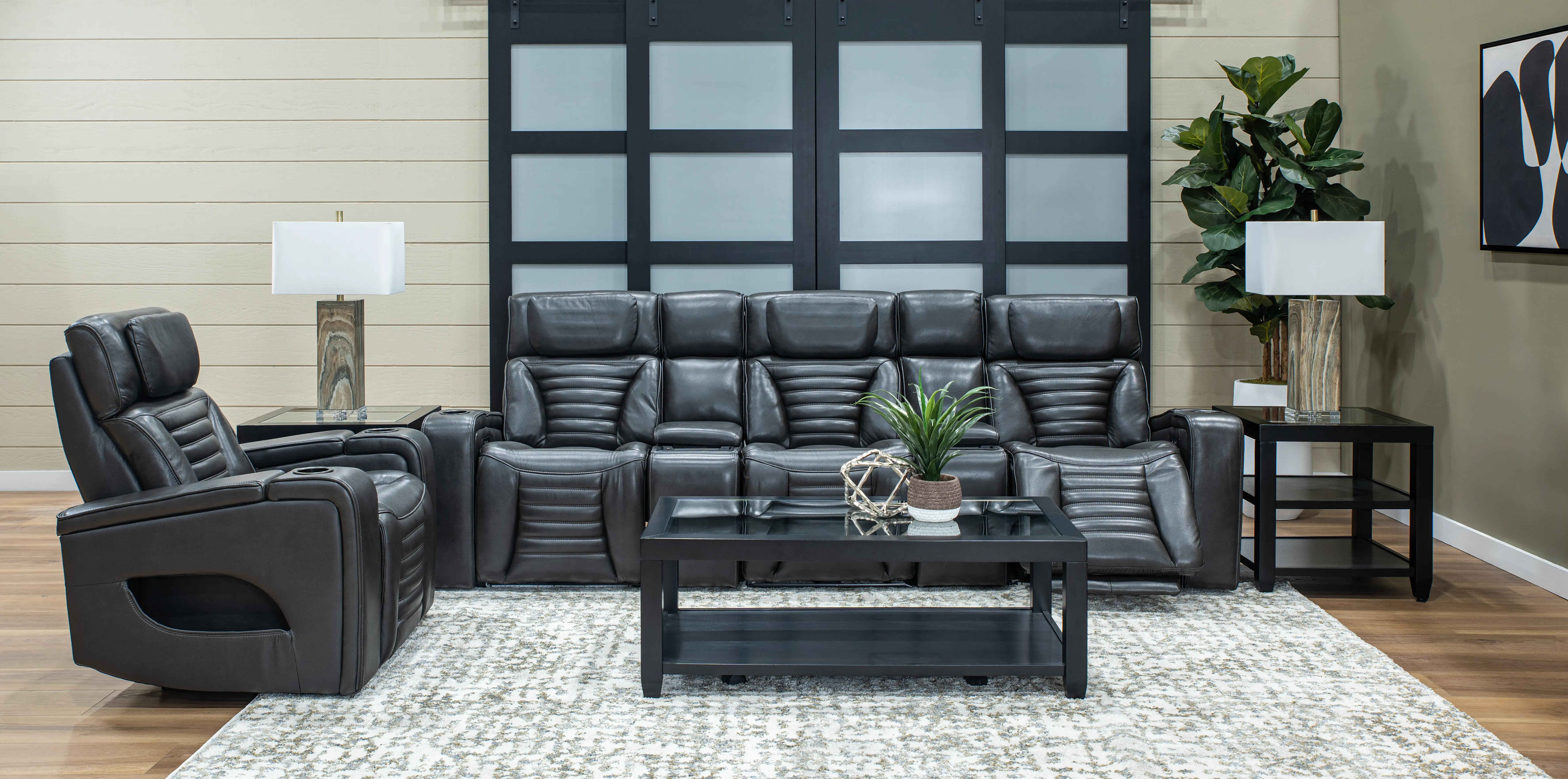 Transformer Dark Gray Zero-Gravity Power Reclining Home Theater Seating-2