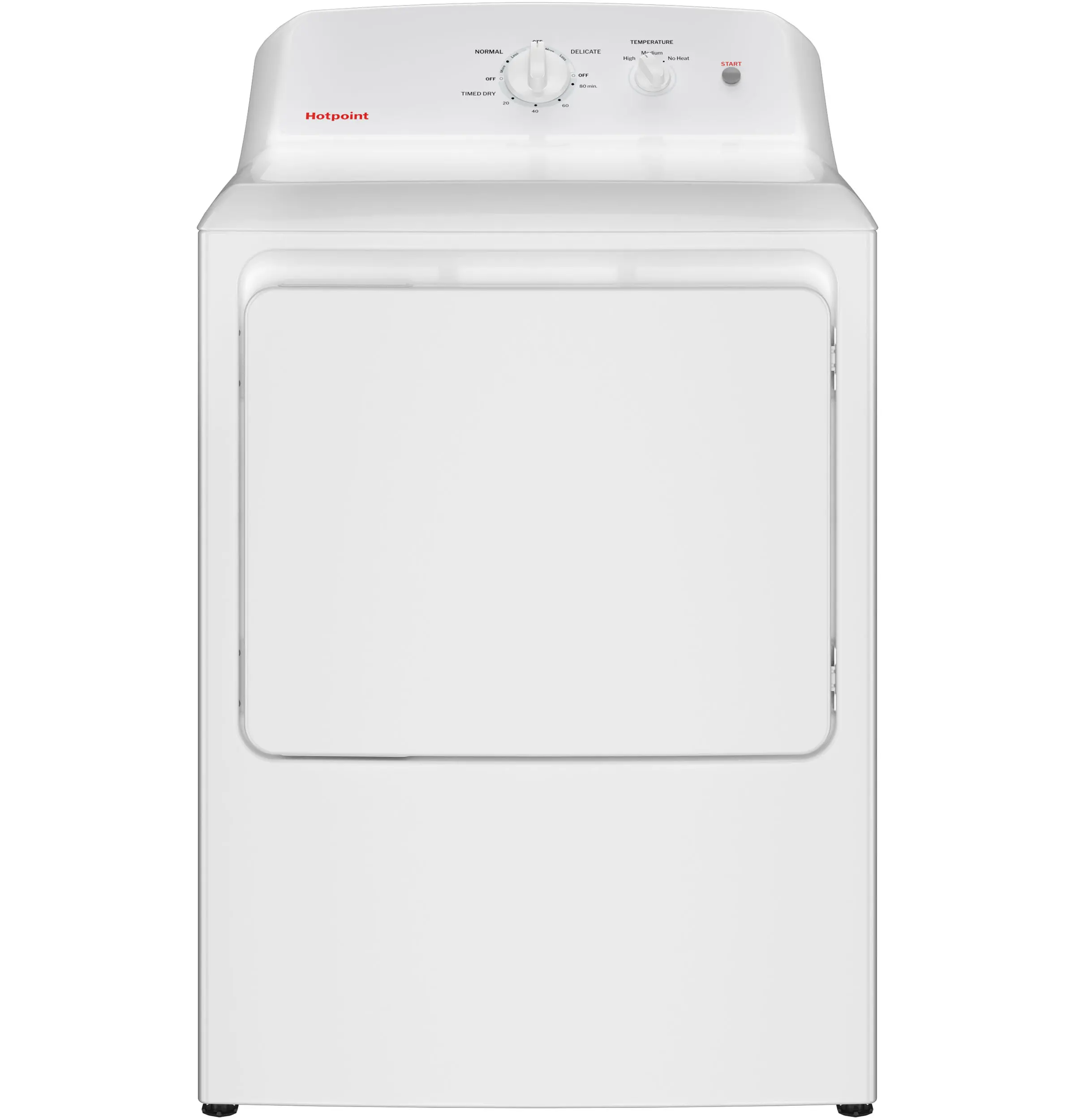 HTX26EASWWW Hotpoint 6.2 Cu Ft Electric Dryer - White-1