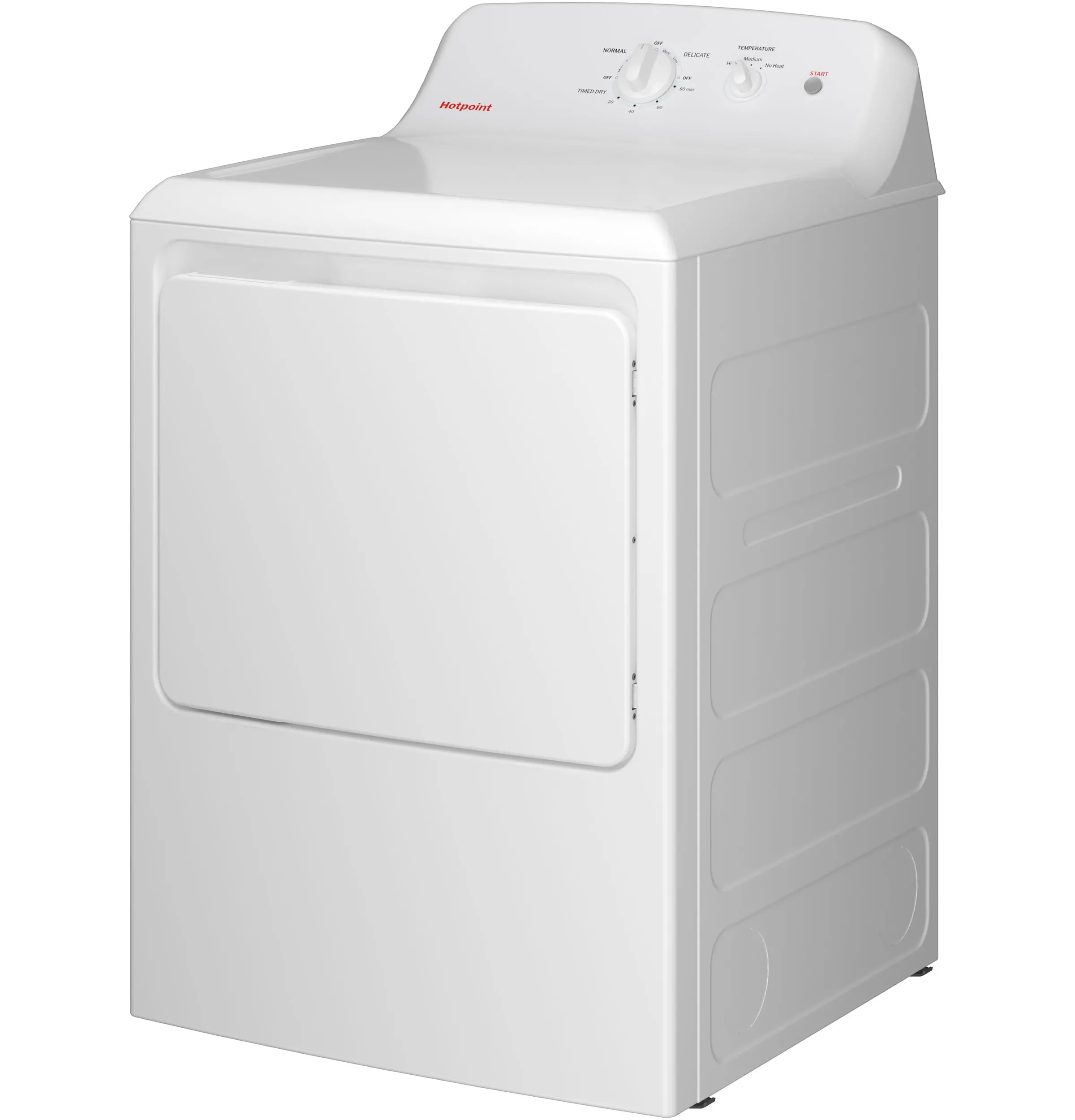 HTX26EASWWW Hotpoint 6.2 Cu Ft Electric Dryer - White-12
