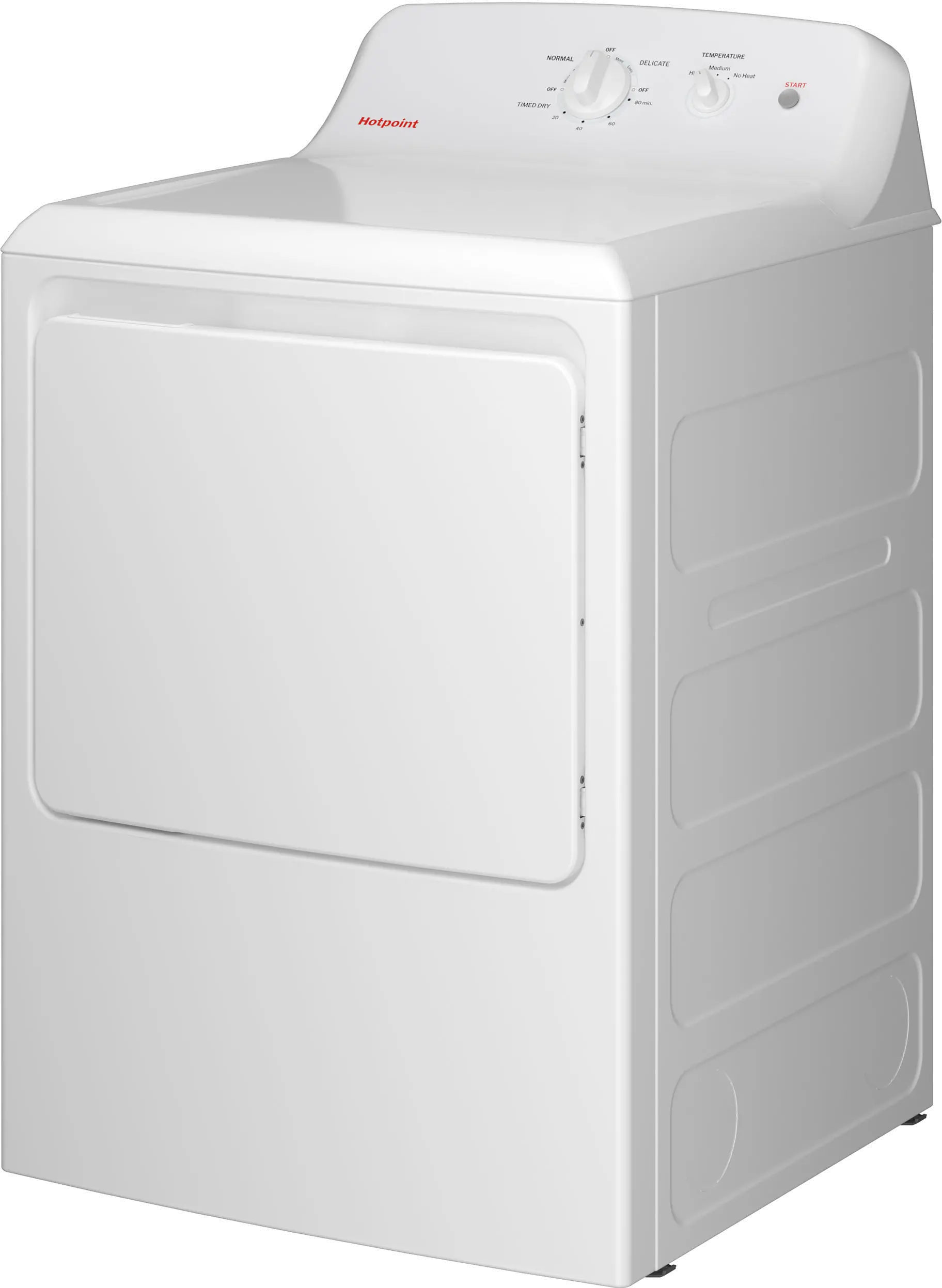HTX26EASWWW Hotpoint 6.2 Cu Ft Electric Dryer - White-12