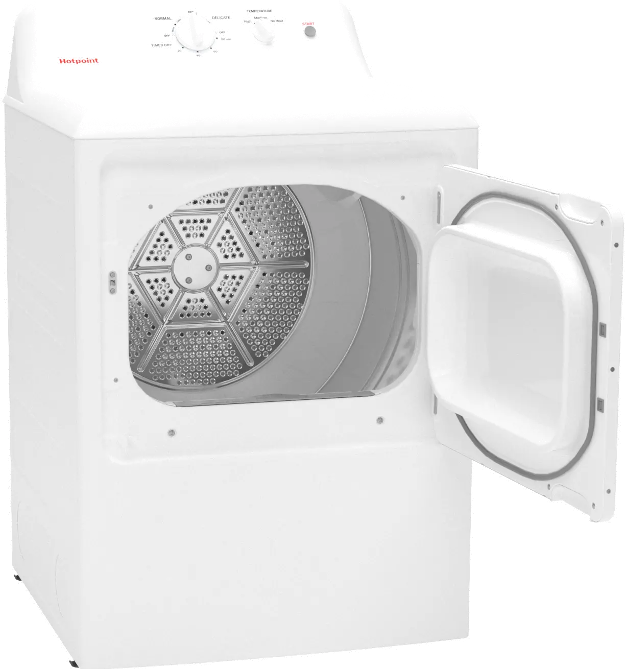 HTX26EASWWW Hotpoint 6.2 Cu Ft Electric Dryer - White-3