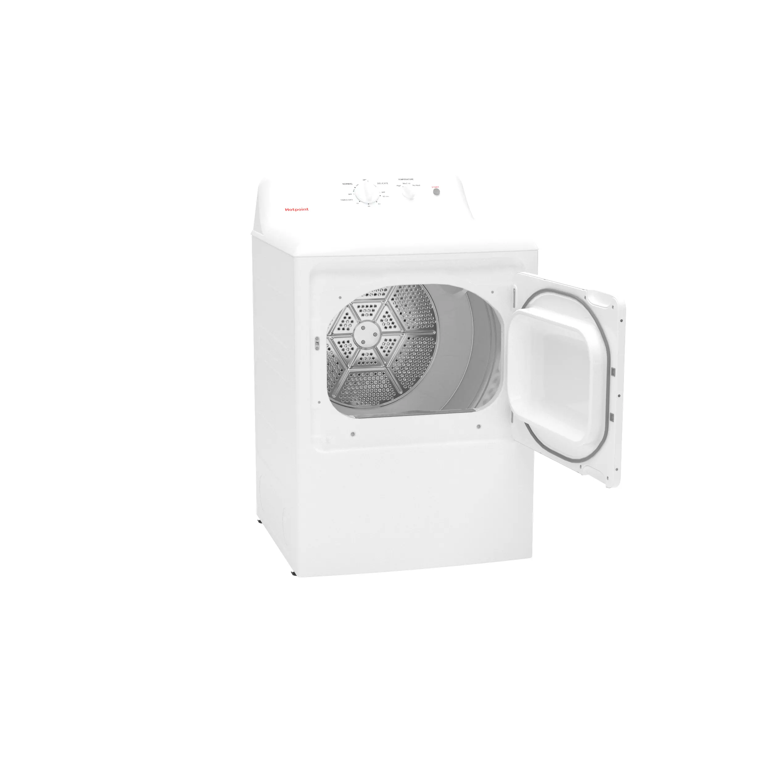 HTX26EASWWW Hotpoint 6.2 Cu Ft Electric Dryer - White-3