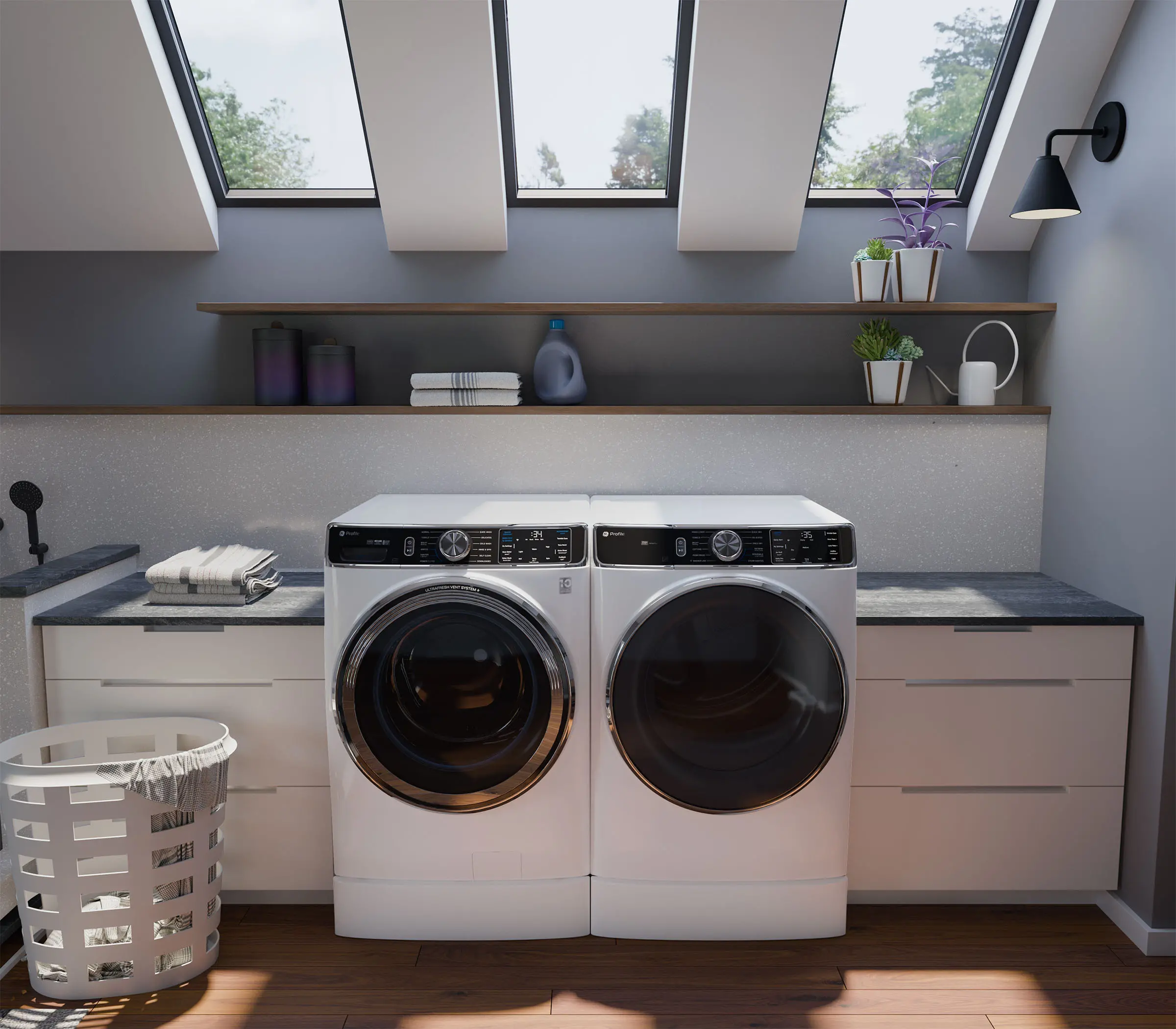 PFD87ESSVWW GE Profile 7.8 Cu Ft Smart Electric Dryer - White-2