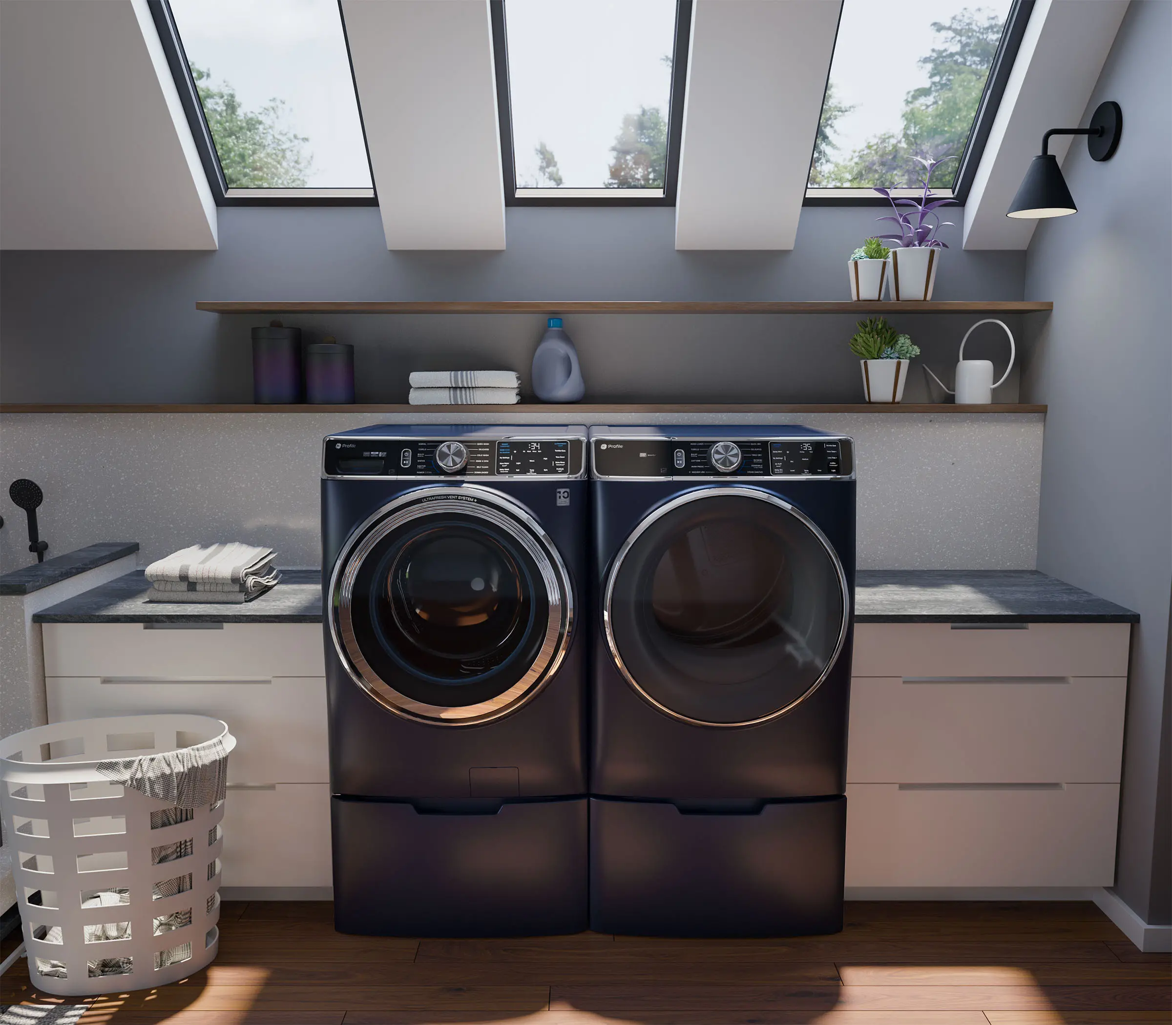 PFD87GSPVRS GE Profile 7.8 Cu Ft Smart Gas Dryer - Sapphire Blue-2