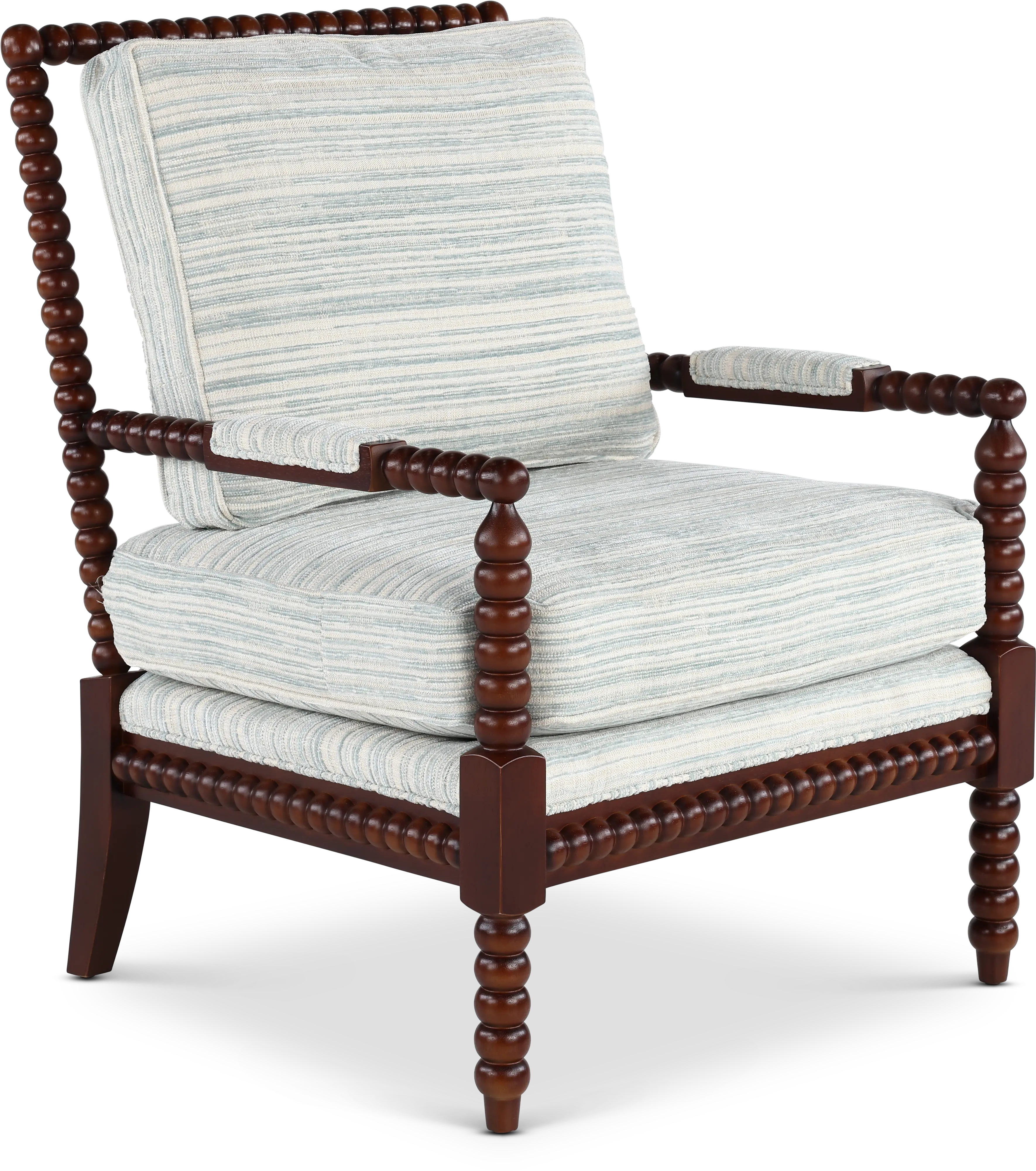 Newman Gray and Brown Spool-Style Accent Chair-1