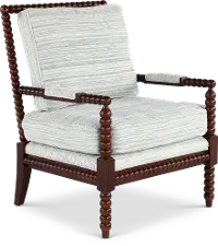 Newman Gray and Brown Spool-Style Accent Chair