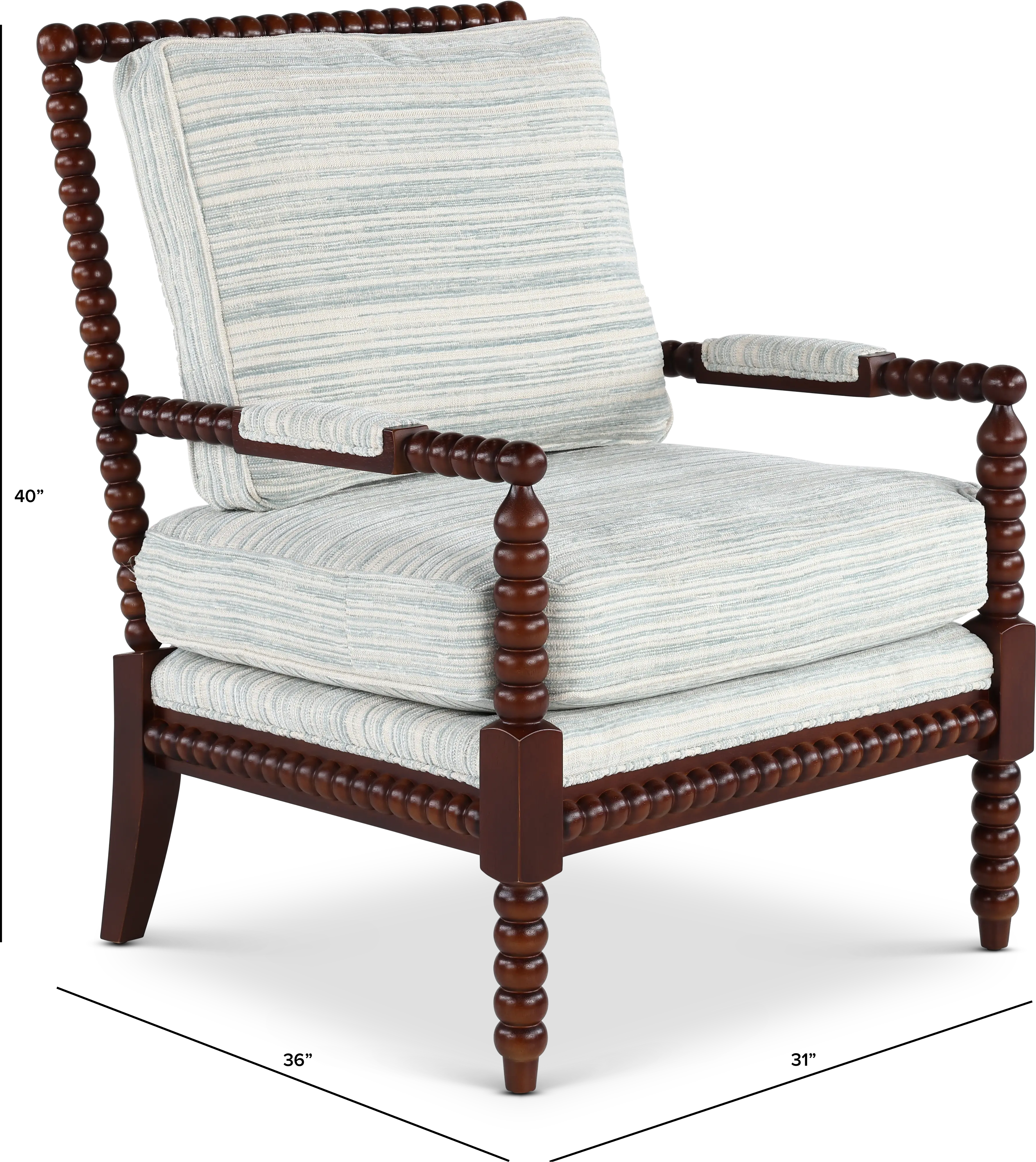 Newman Gray and Brown Spool-Style Accent Chair-3