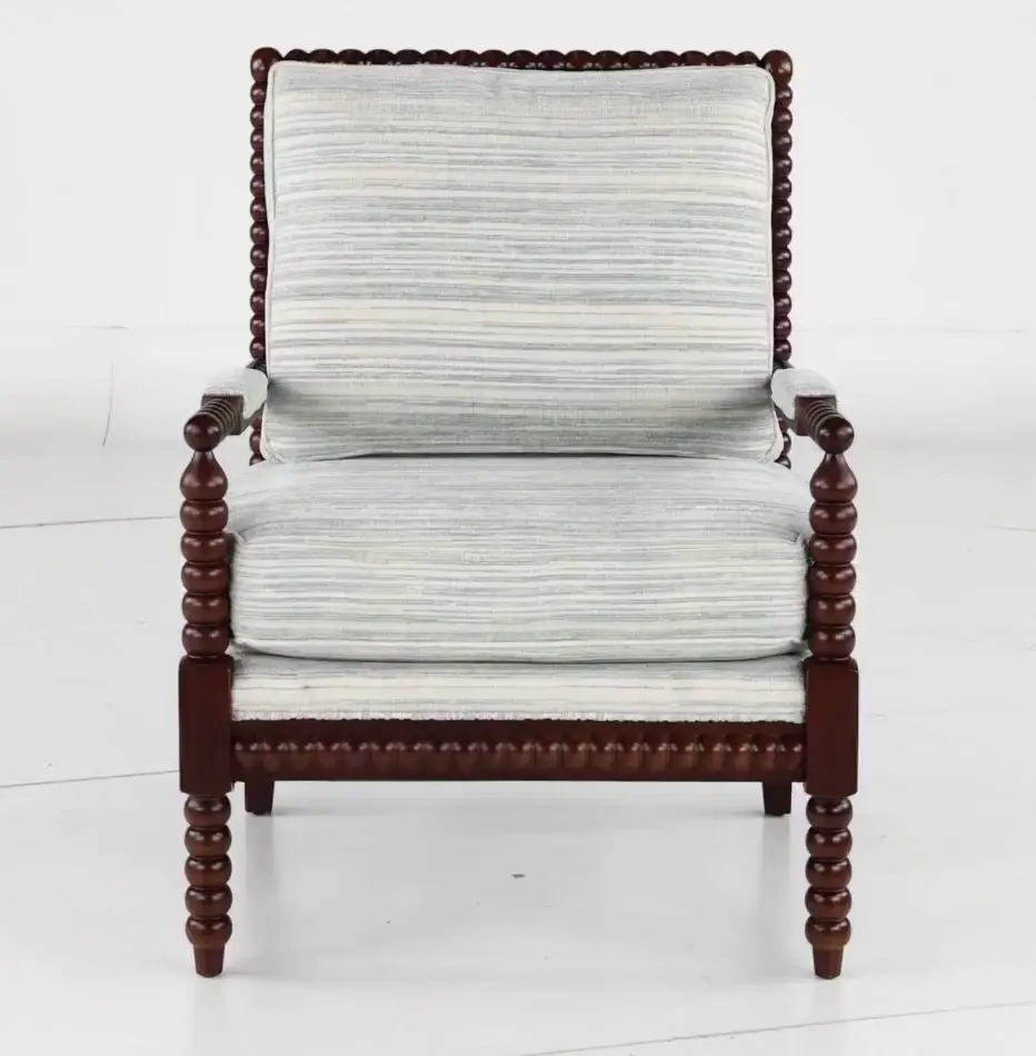 Newman Gray and Brown Spool-Style Accent Chair-5
