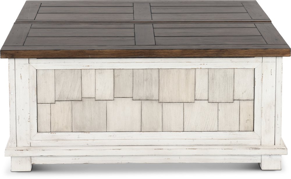 River Place White and Brown Lift Coffee Table