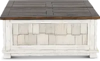 237-OT1011 River Place White and Brown Lift Coffee Table