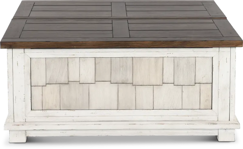 River Place White and Brown Lift Coffee Table