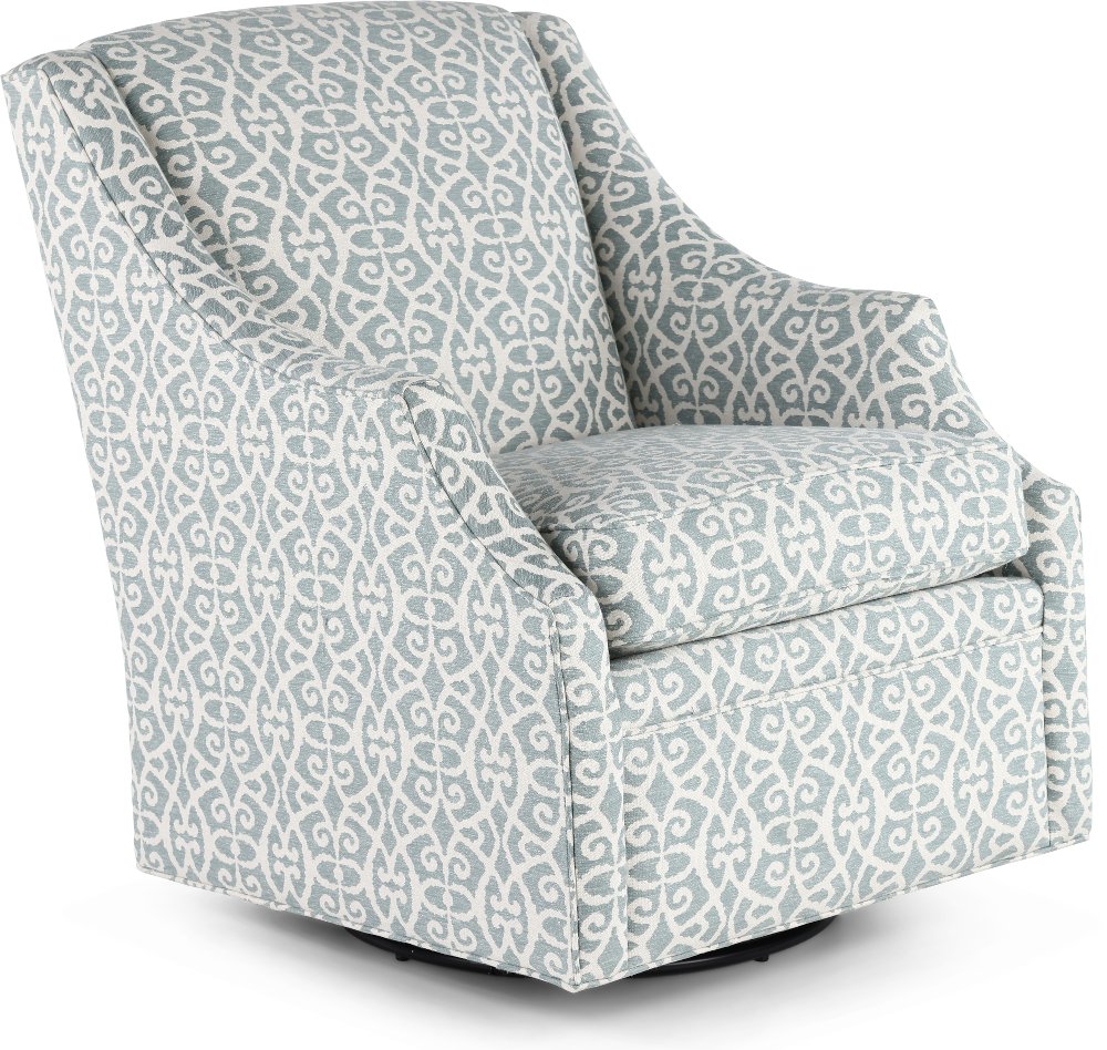 Newman Gray and White Gliding Swivel Chair