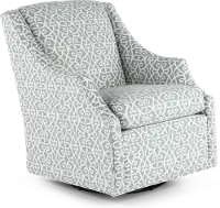 Newman Gray and White Gliding Swivel Chair