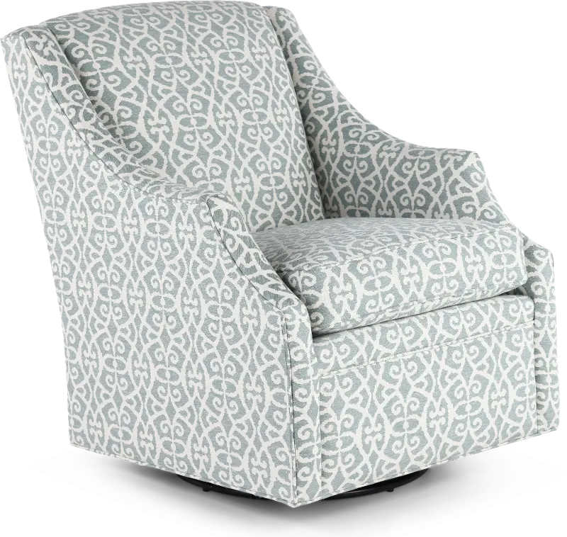 Newman Gray and White Gliding Swivel Chair