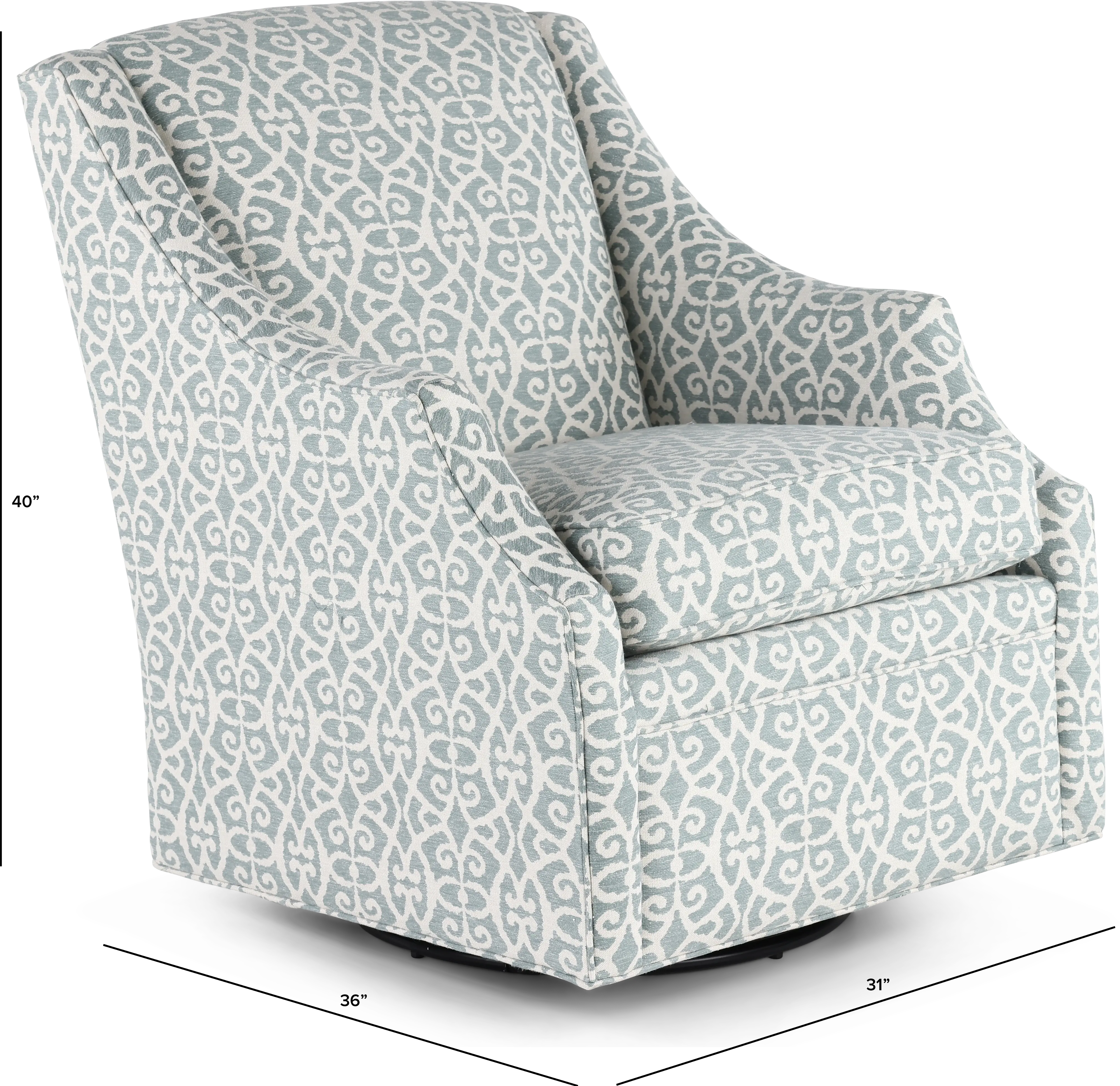 Newman Gray and White Gliding Swivel Chair-3