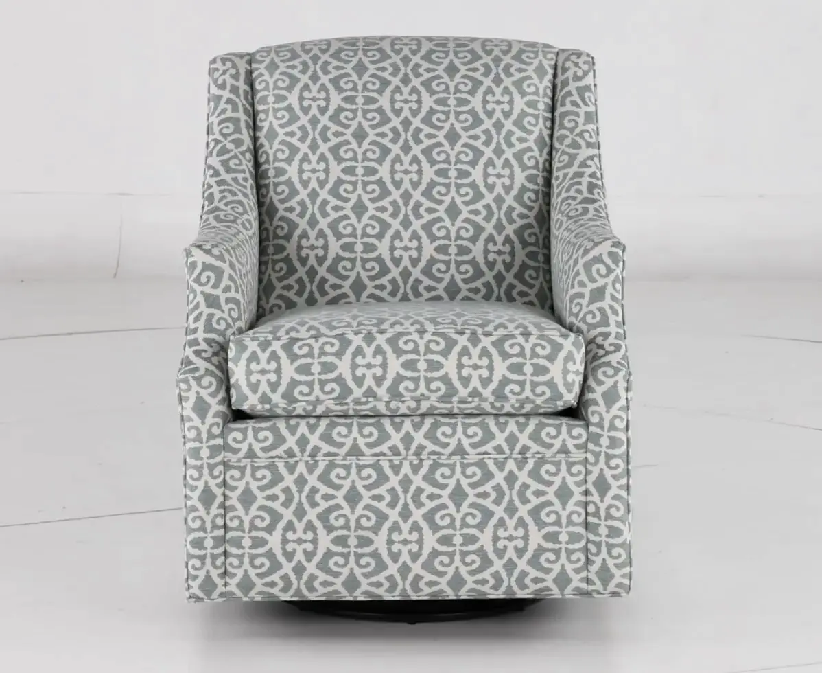 Newman Gray and White Gliding Swivel Chair-5