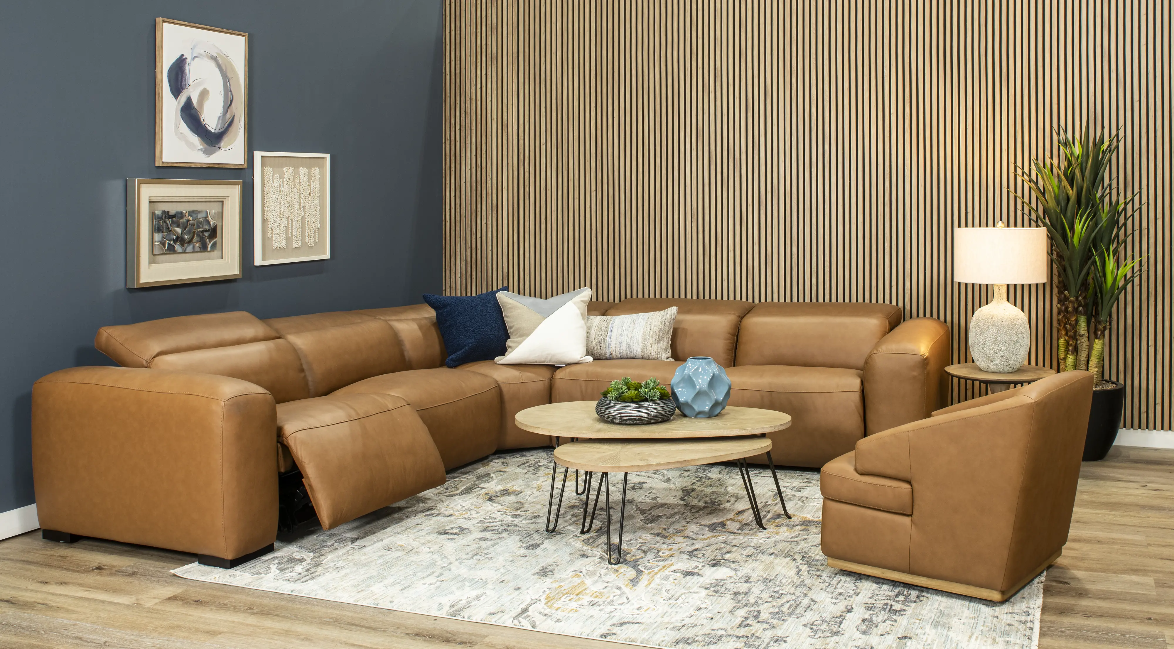 Chalet Butternut 5-Piece Power Reclining Sectional-2