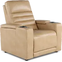 Copley Tan Power Recliner with Power Headrest