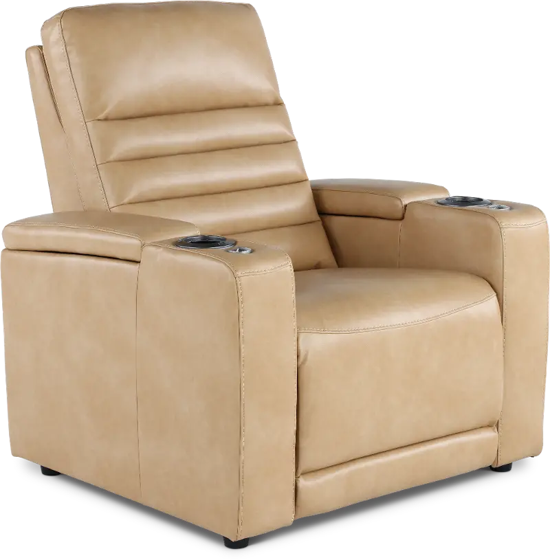 Copley Tan Power Recliner with Power Headrest
