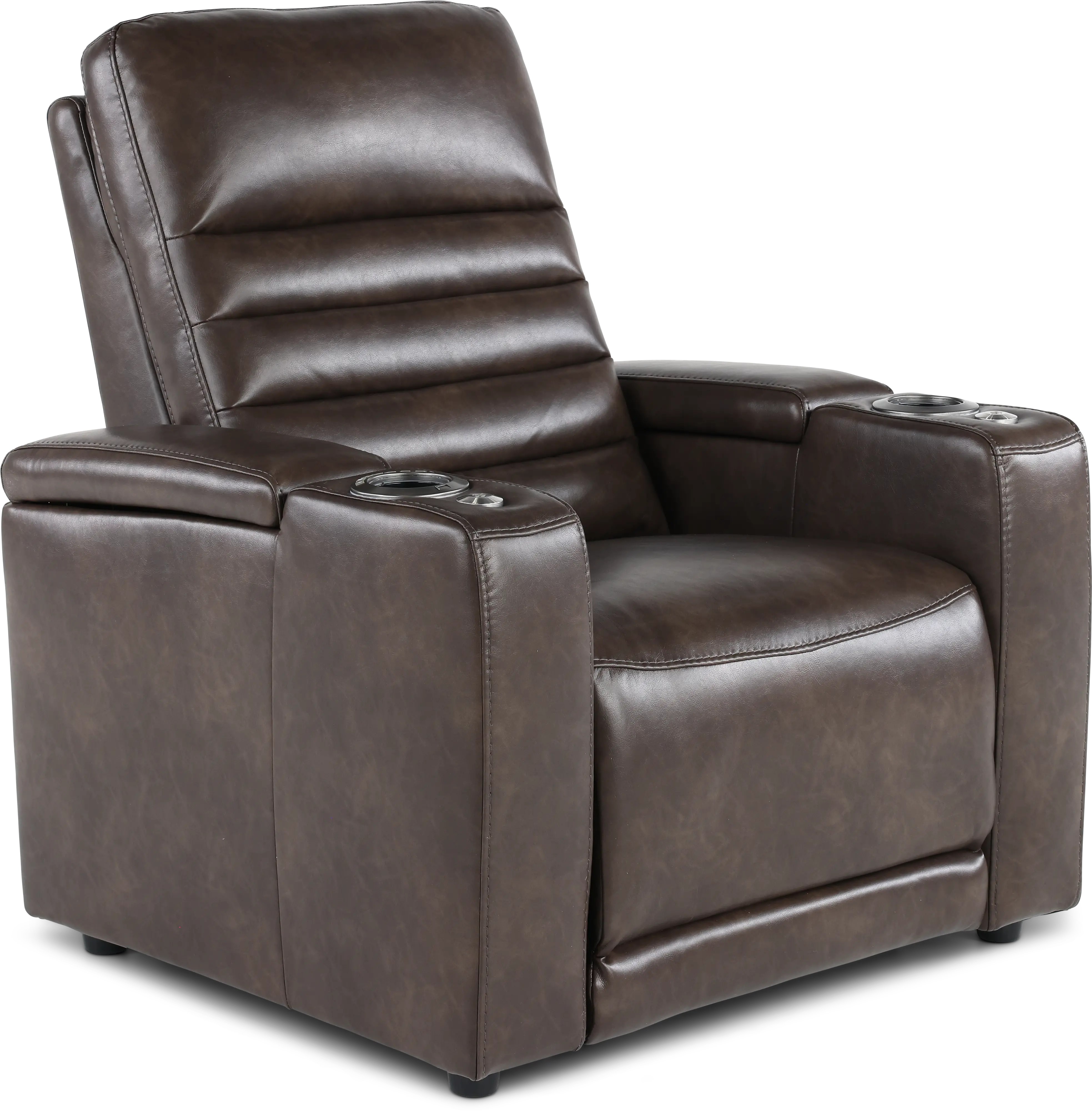 Copley Dark Brown Power Recliner with Power Headrest-1
