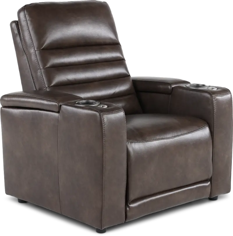 Copley Dark Brown Power Recliner with Power Headrest