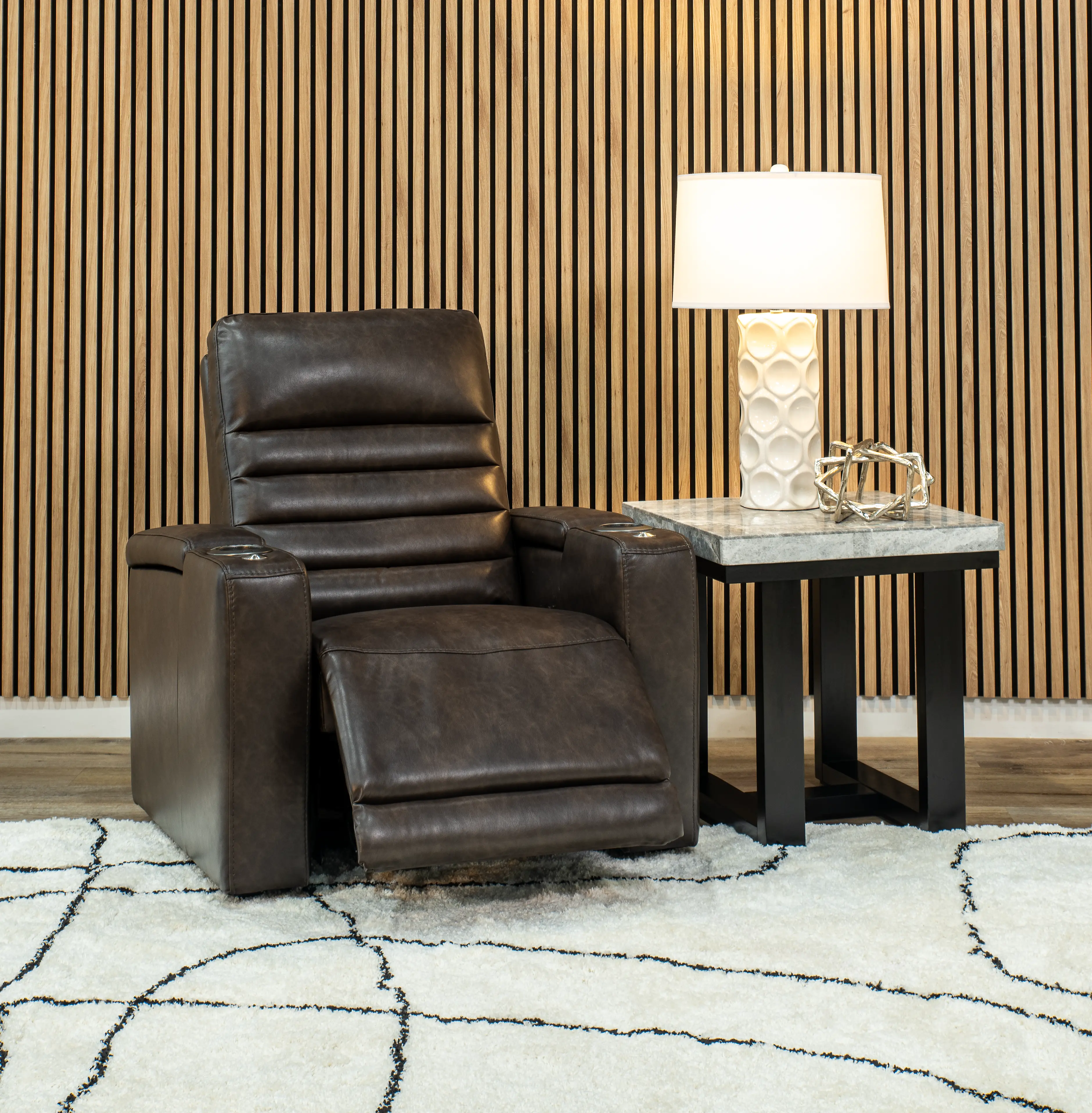Copley Dark Brown Power Recliner with Power Headrest-2