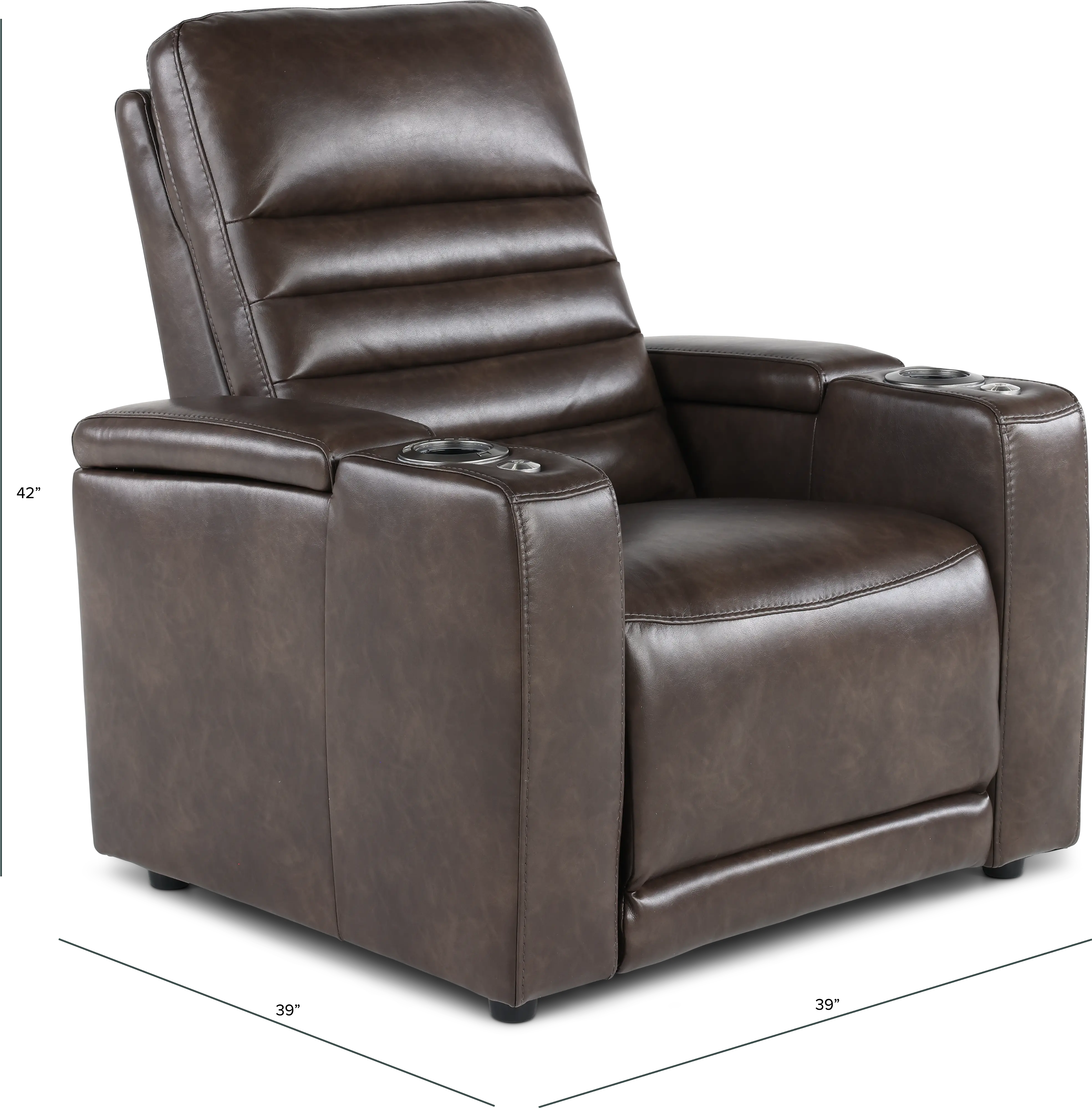 Copley Dark Brown Power Recliner with Power Headrest-3