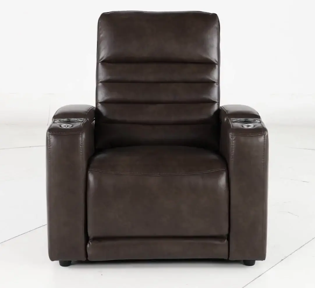 Copley Dark Brown Power Recliner with Power Headrest-5