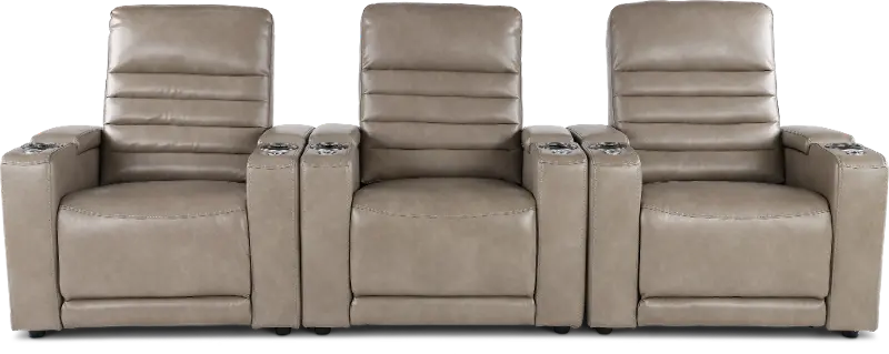 Copley Silver 3-Piece Power Home Theater Seating