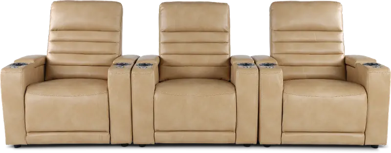 Copley Tan 3-Piece Power Home Theater Seating