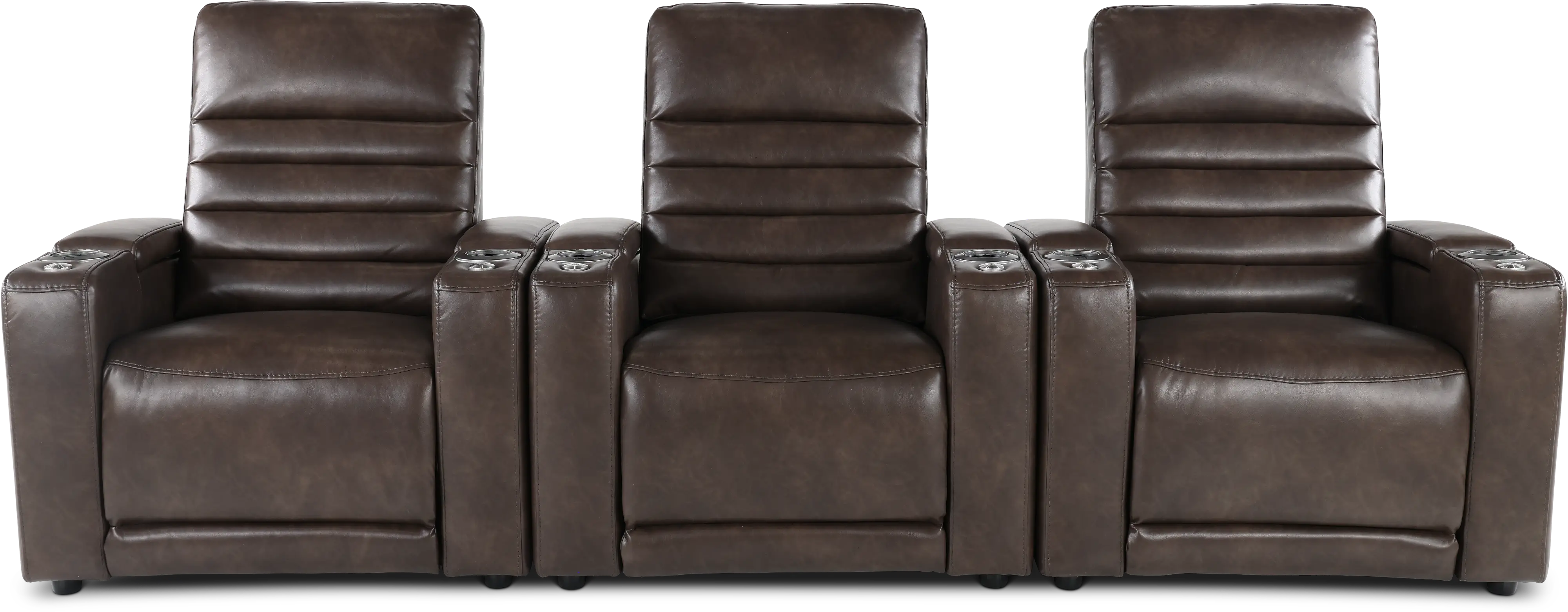 Copley Dark Brown 3-Piece Power Home Theater Seating-1