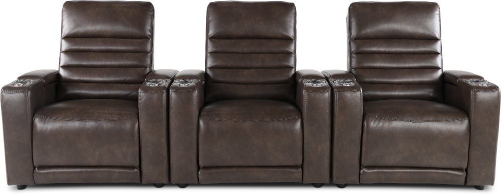 Copley Dark Brown 3-Piece Power Home Theater Seating