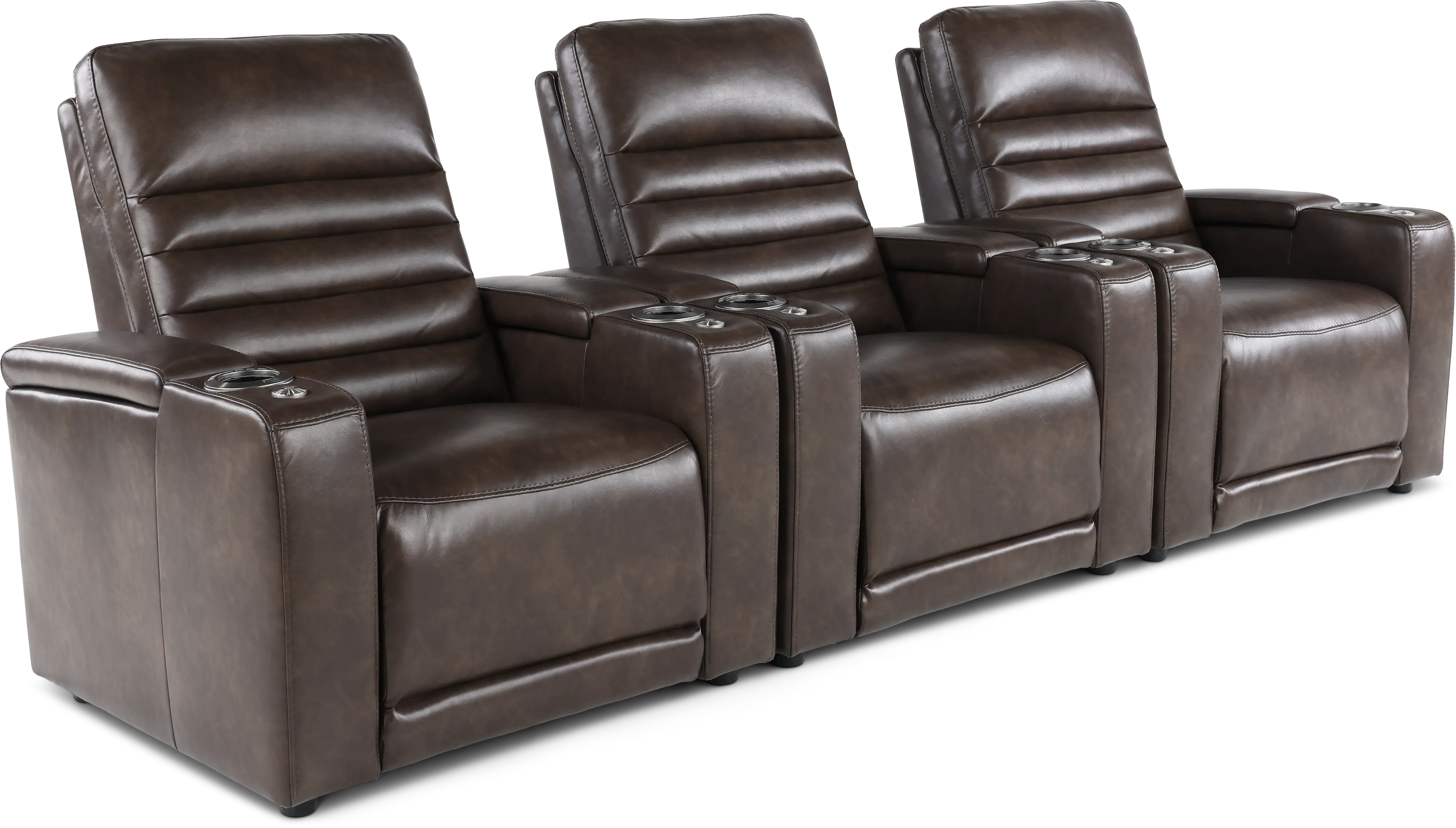 Copley Dark Brown 3-Piece Power Home Theater Seating-4