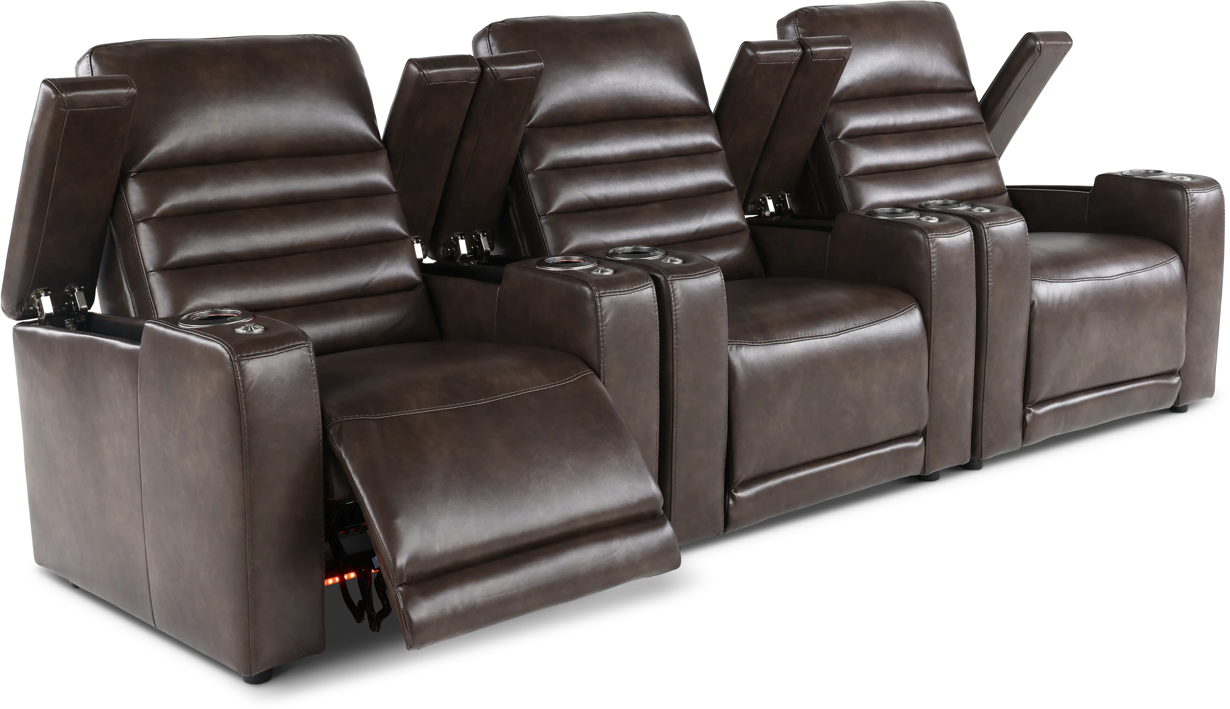 Copley Dark Brown 3-Piece Power Home Theater Seating-6