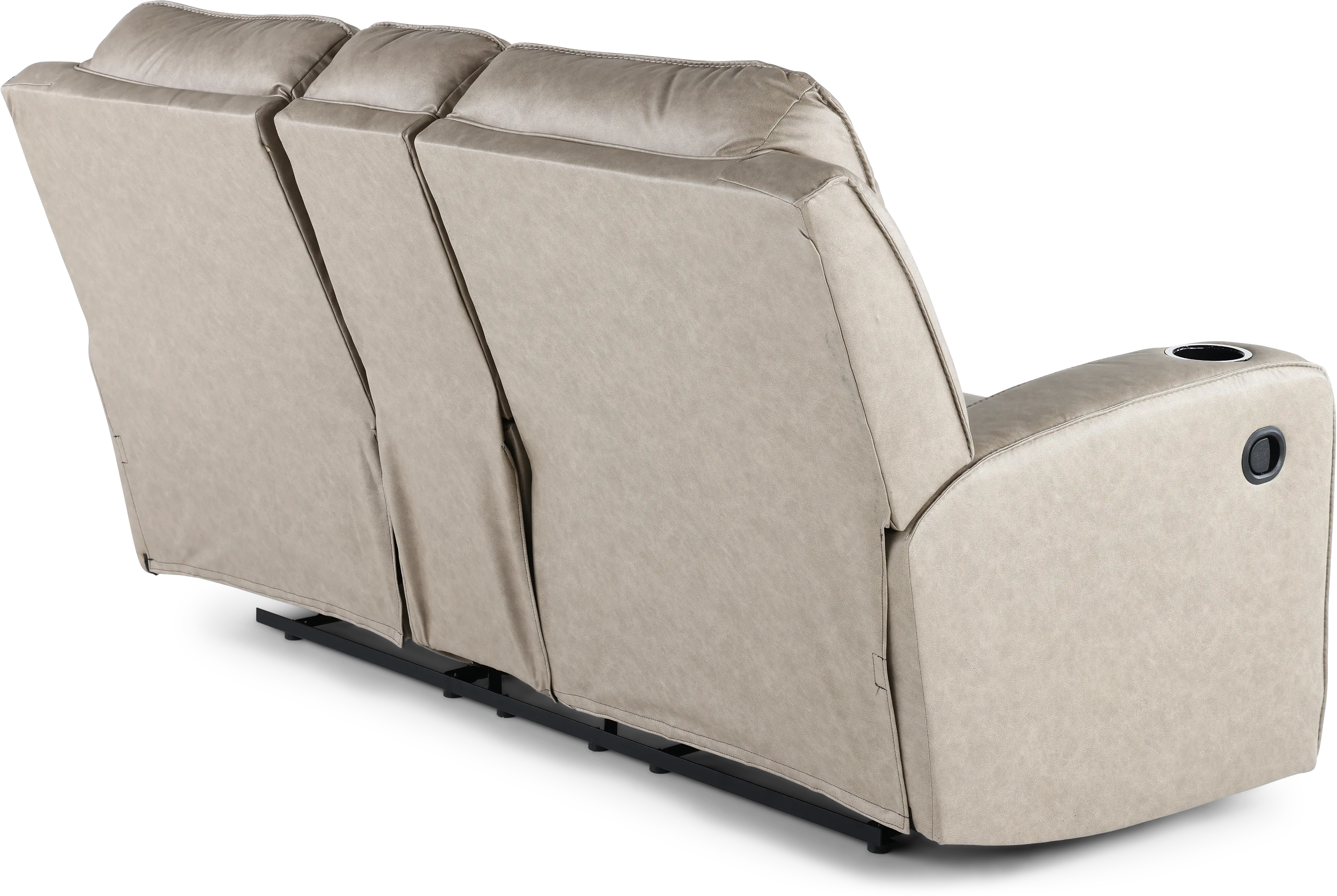 Lavenhorne Pebble Beige Reclining Loveseat with Center Console-7