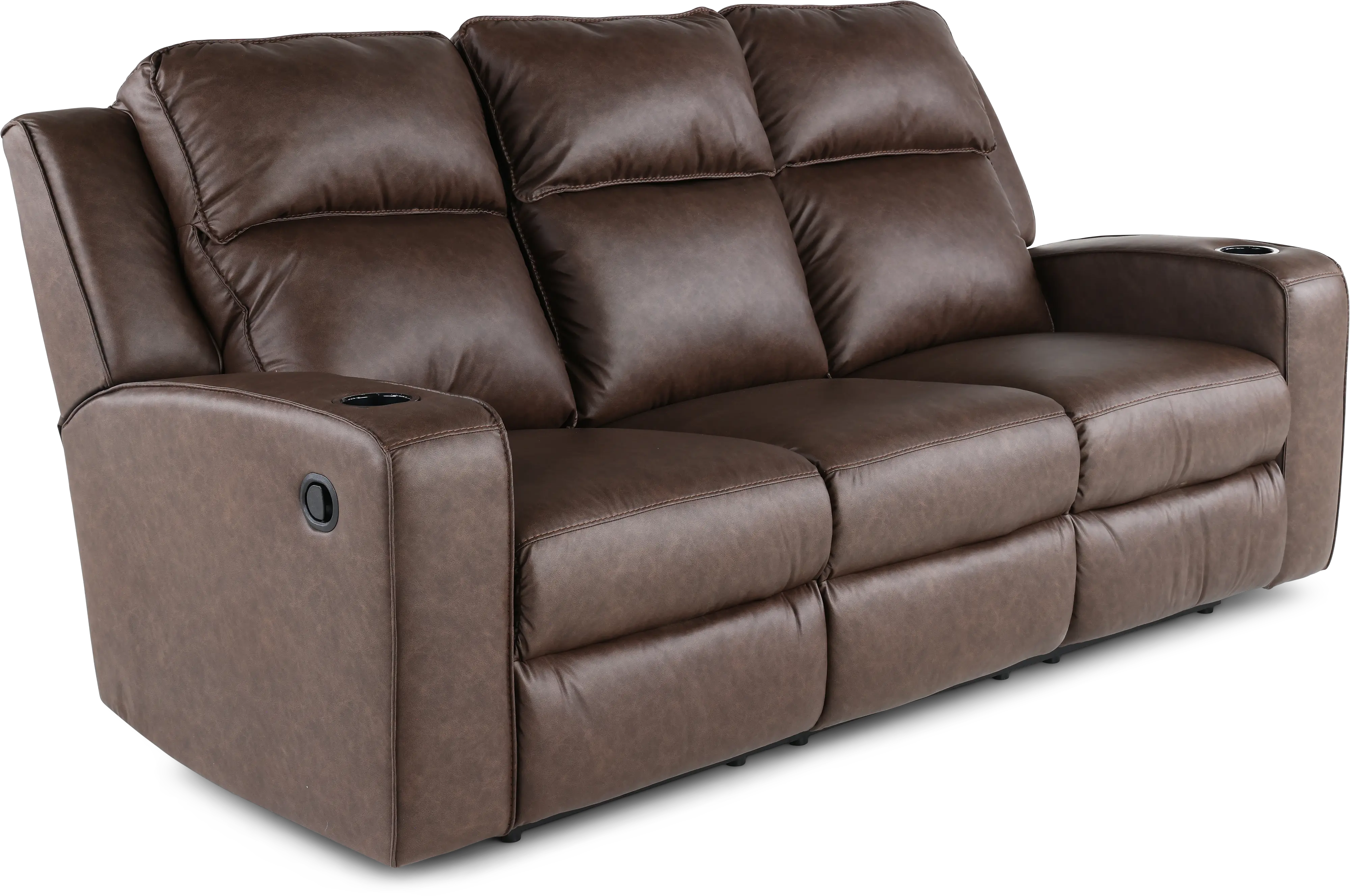 Lavenhorne Granite Dark Brown Reclining Sofa with Drop Down Table-4