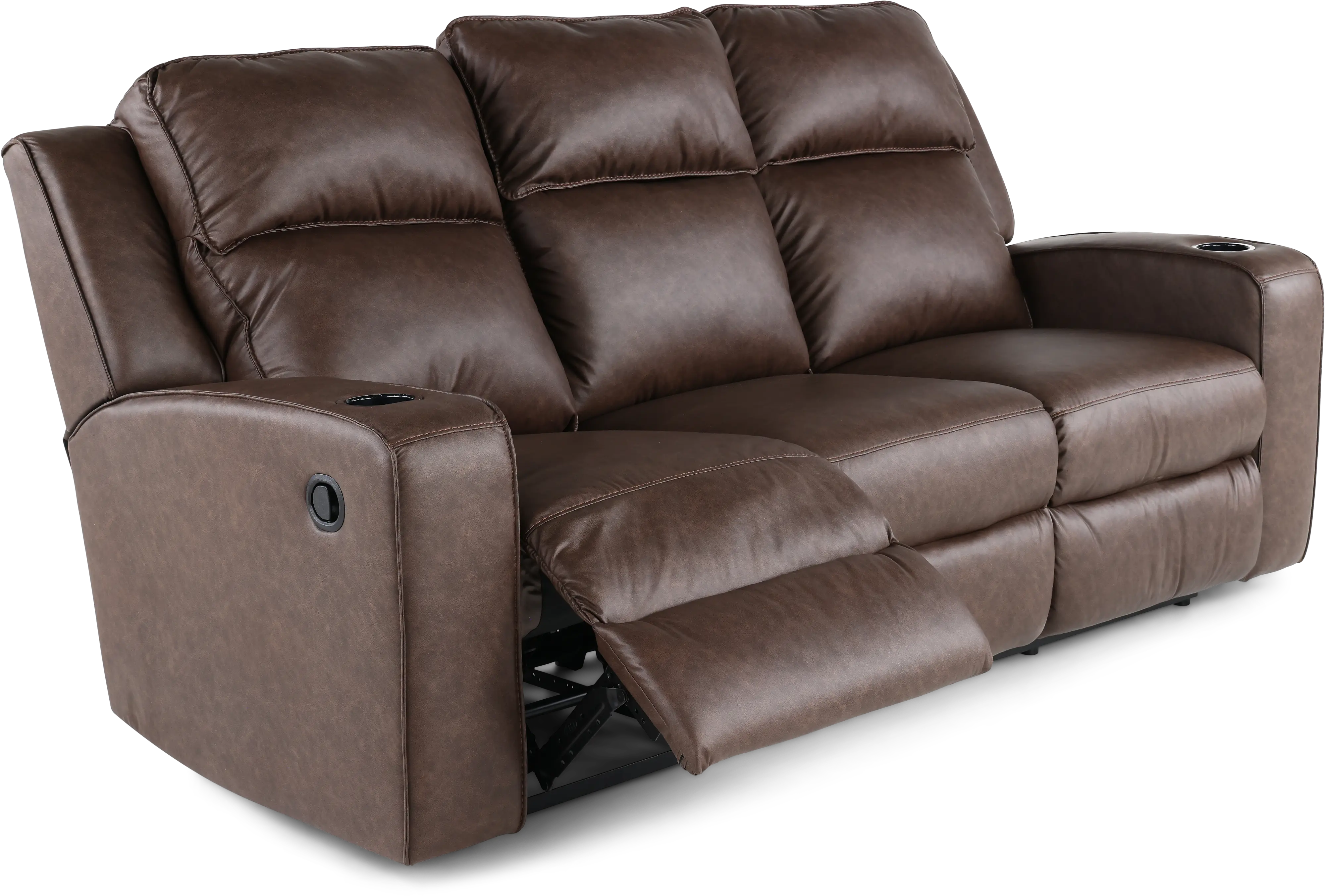 Lavenhorne Granite Dark Brown Reclining Sofa with Drop Down Table-6